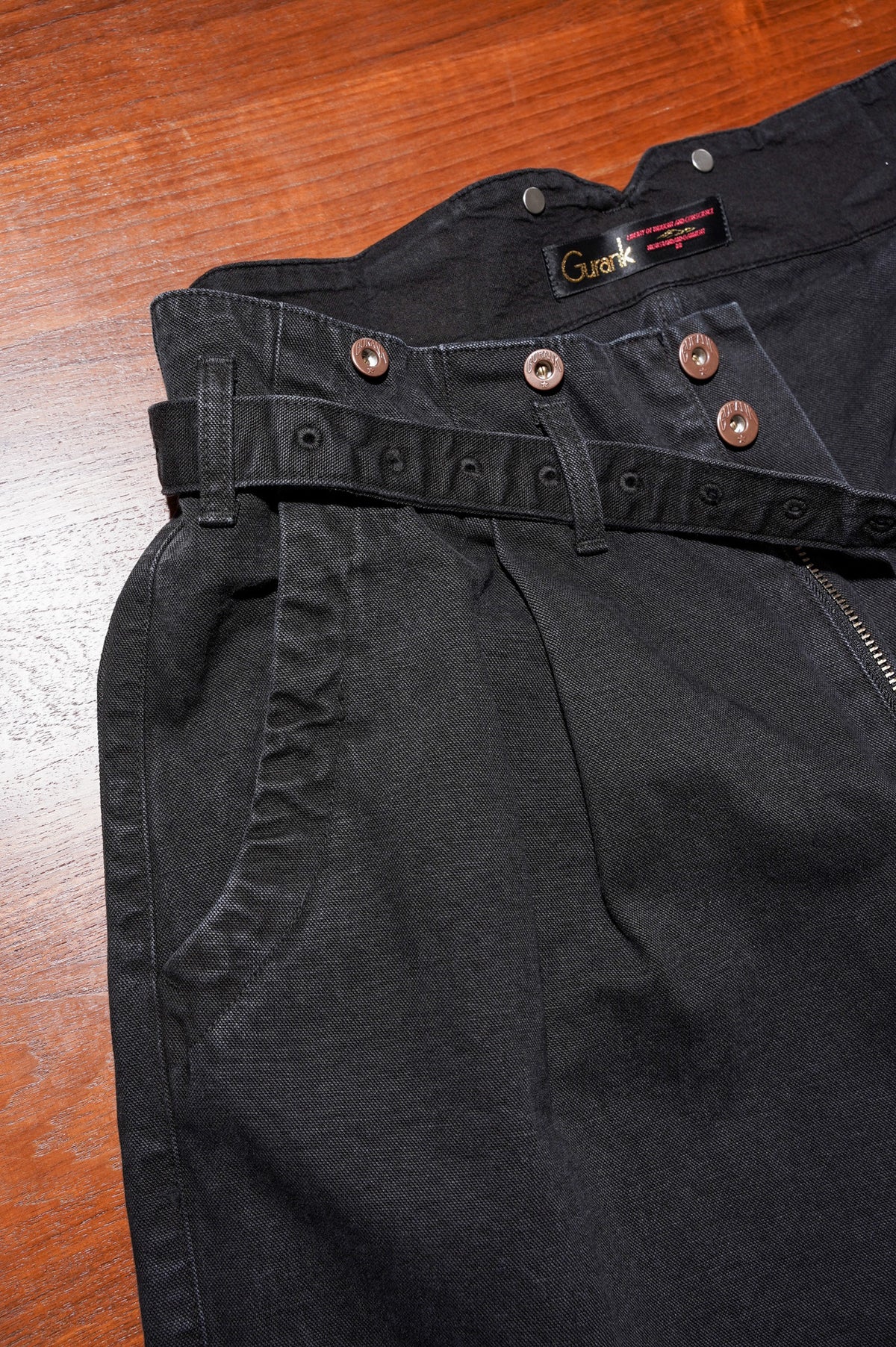 Gurank "CH belted work pants" [BLACK]