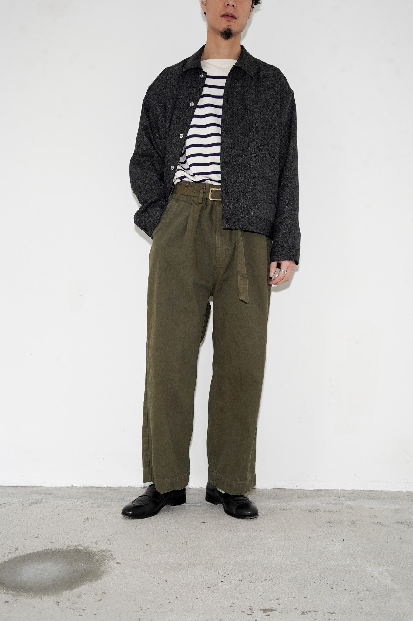 Gurank "CH belted work pants" [KHAKI]