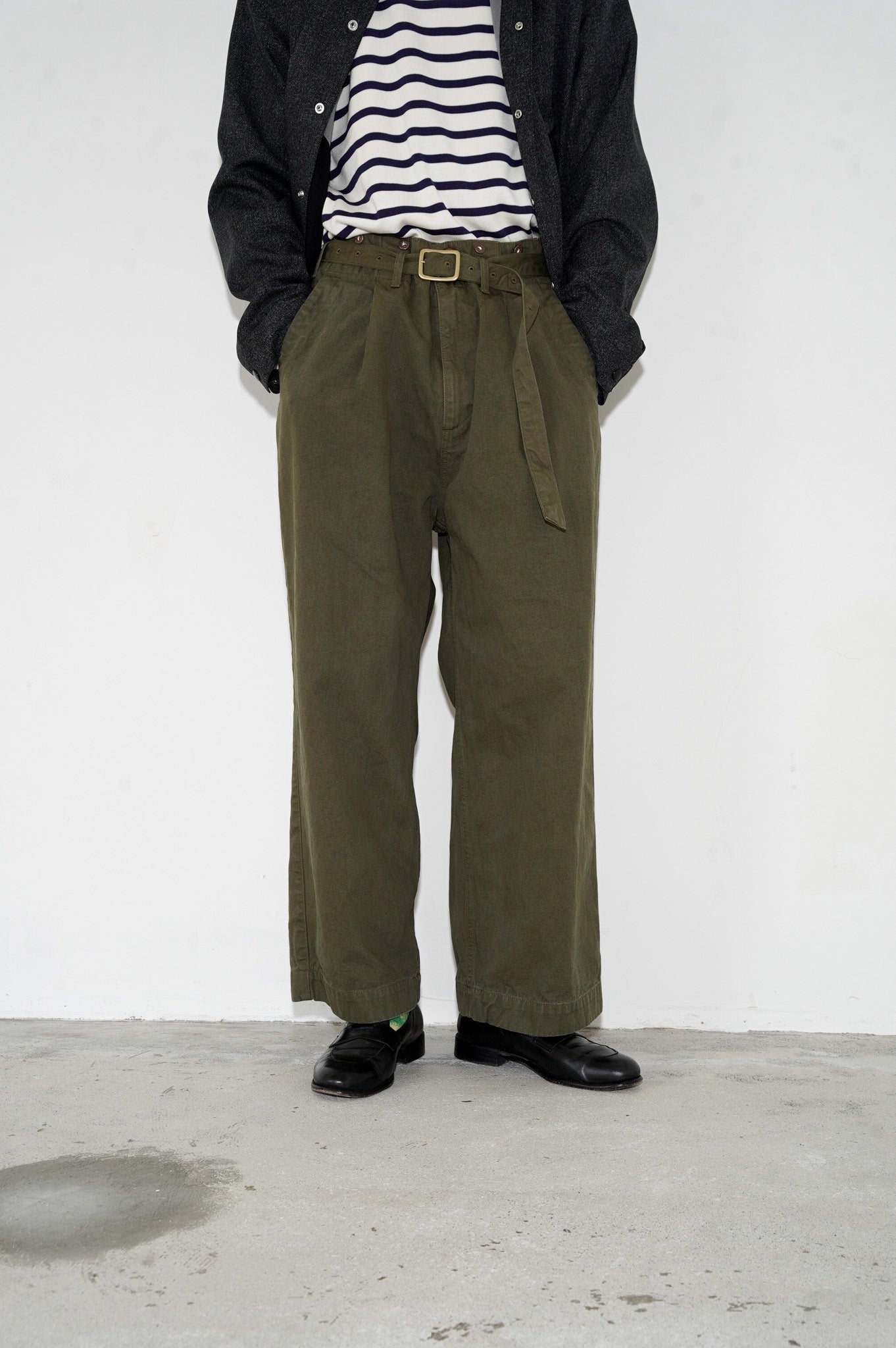 Gurank "CH belted work pants" [KHAKI]