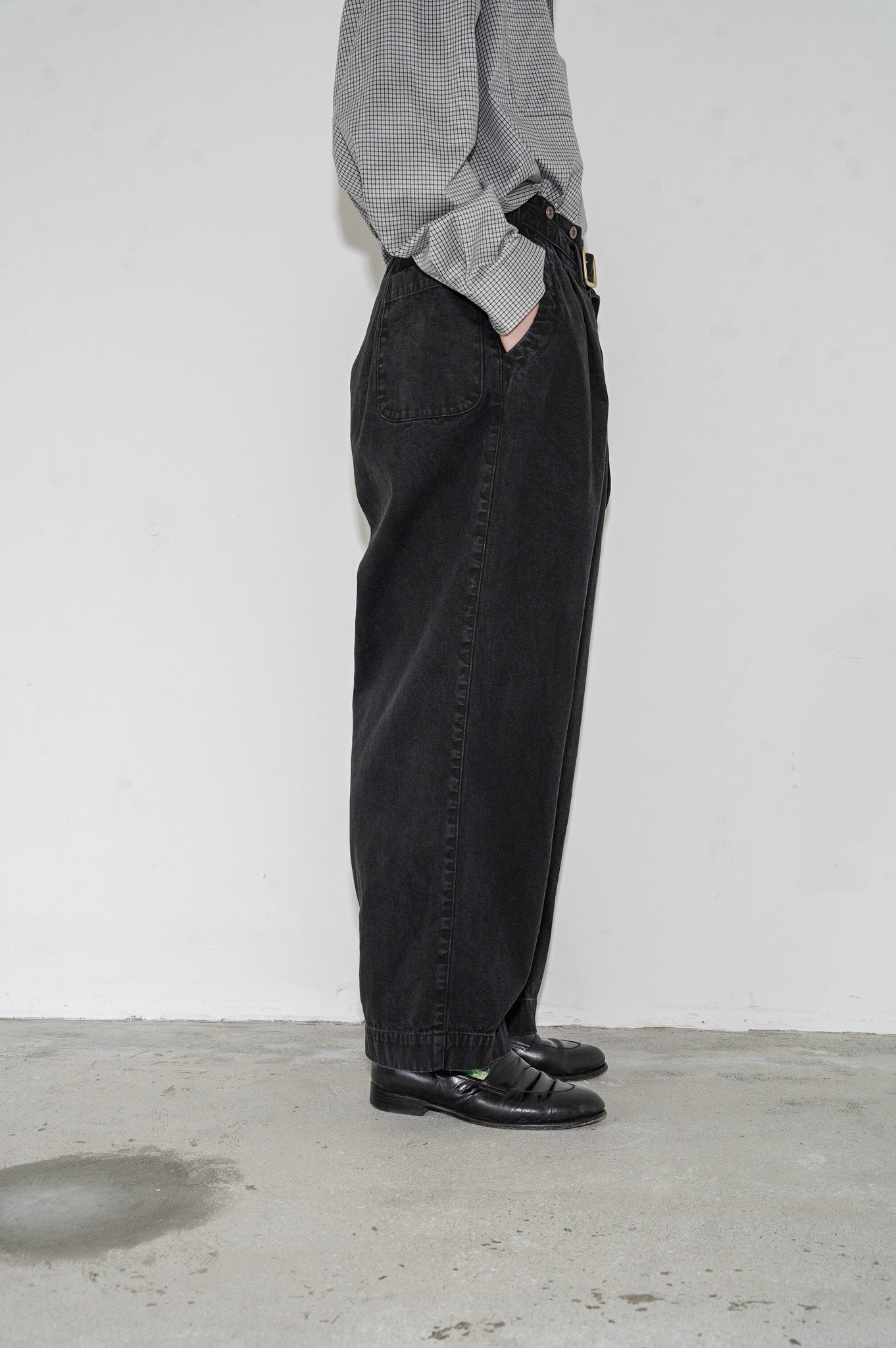 Gurank "CH belted work pants" [BLACK]