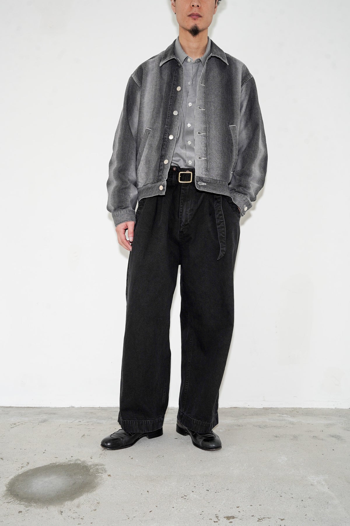 Gurank "CH belted work pants" [BLACK]