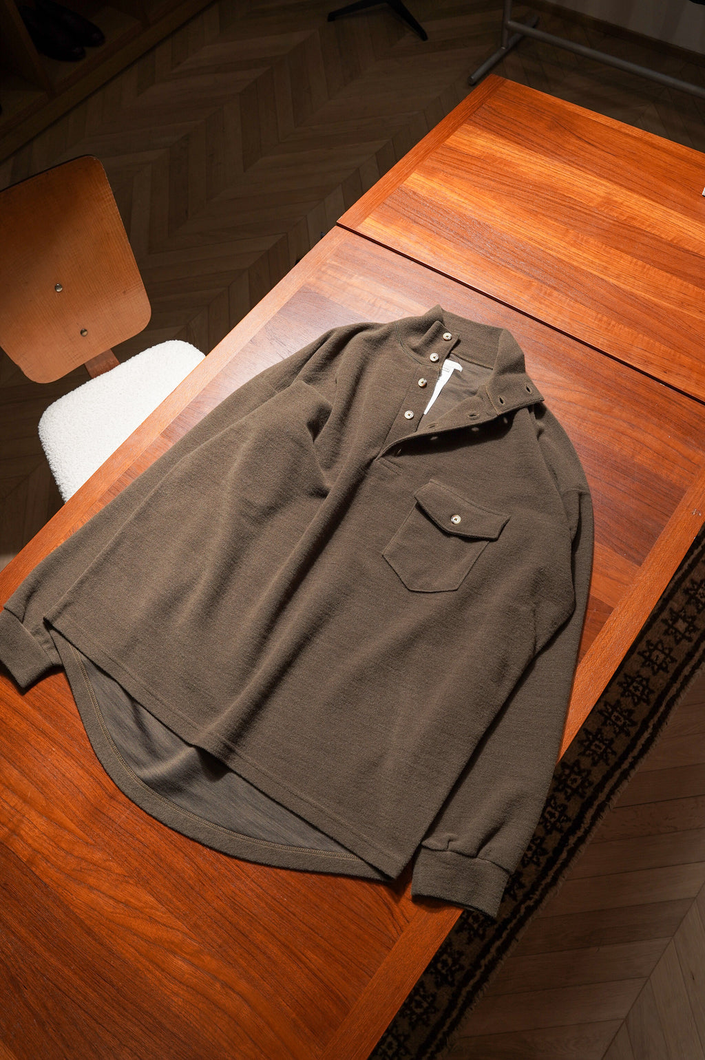 YE OLDE AND NEWMAN "MOCK POLO SHIRT" [DARK OLIVE]