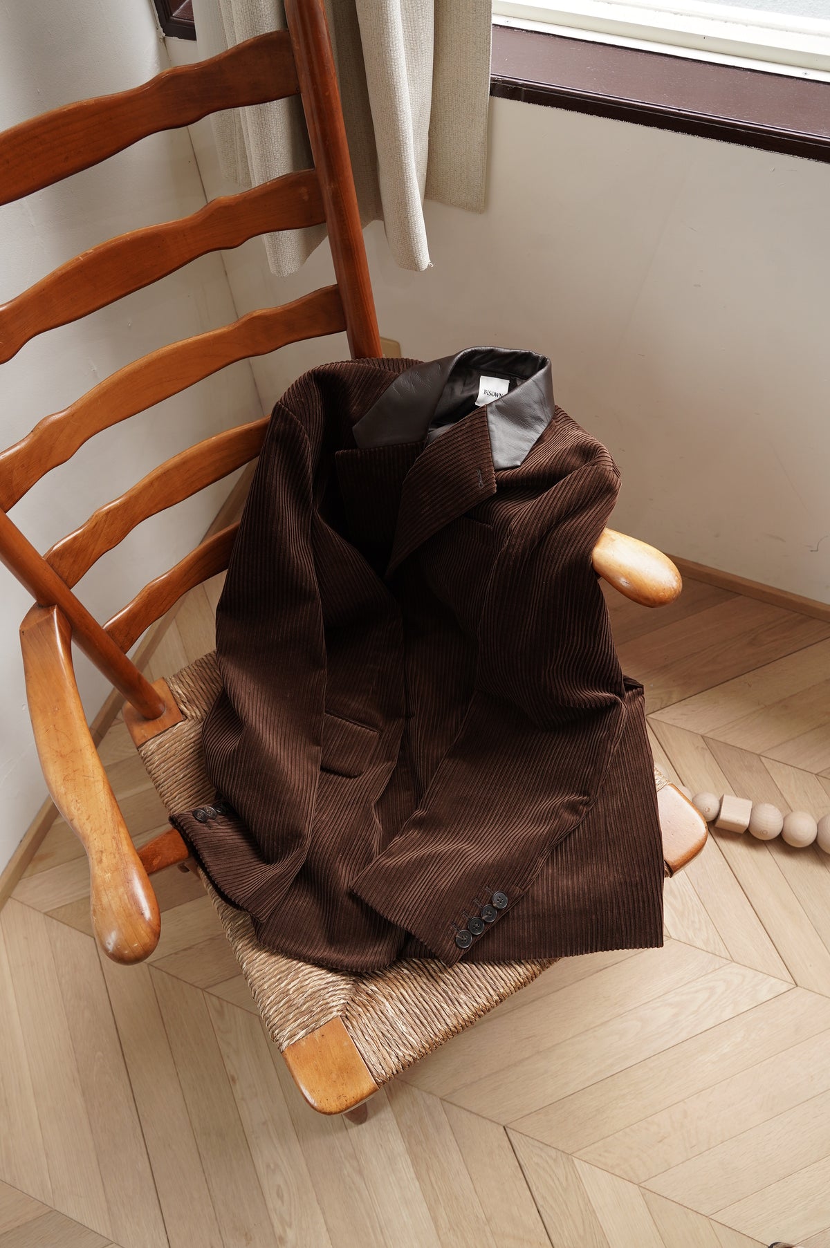 BISOWN "MIXED-WALE CORDUROY TAILORED JACKET" [BROWN]