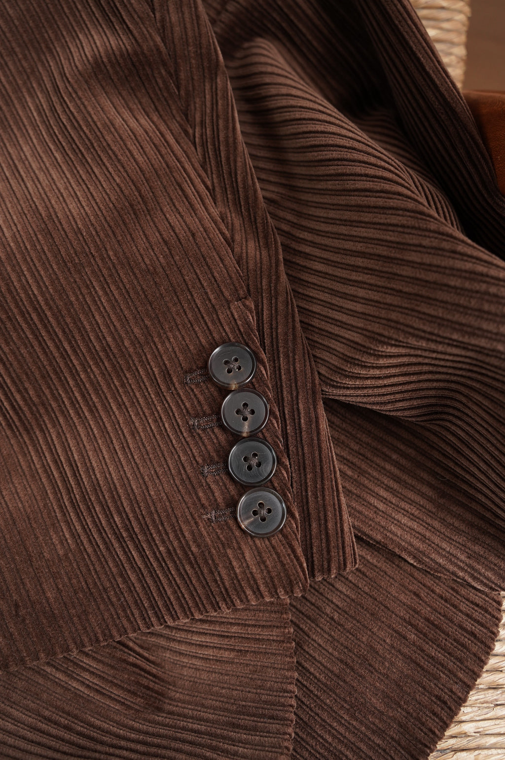 BISOWN "MIXED-WALE CORDUROY TAILORED JACKET" [BROWN]
