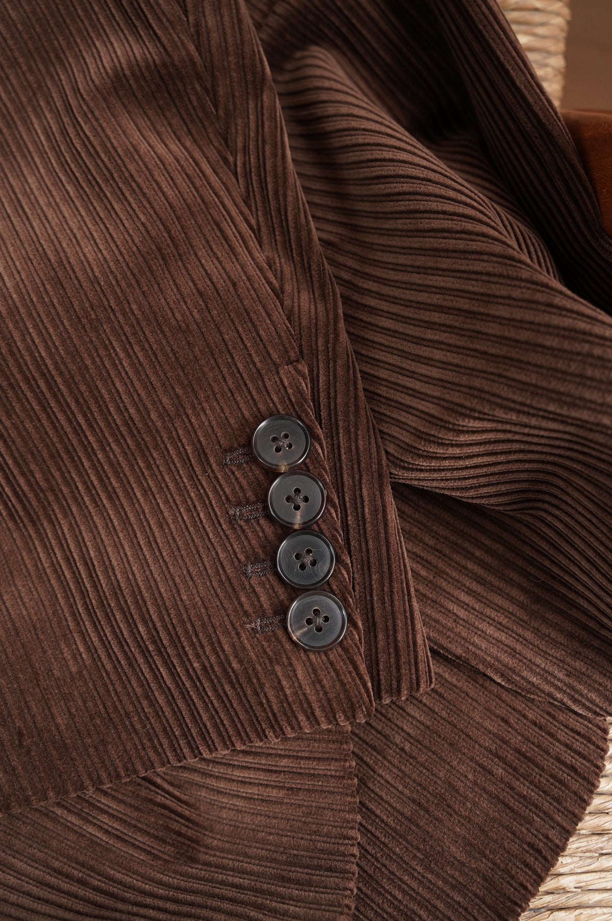 BISOWN "MIXED-WALE CORDUROY TAILORED JACKET" [BROWN]