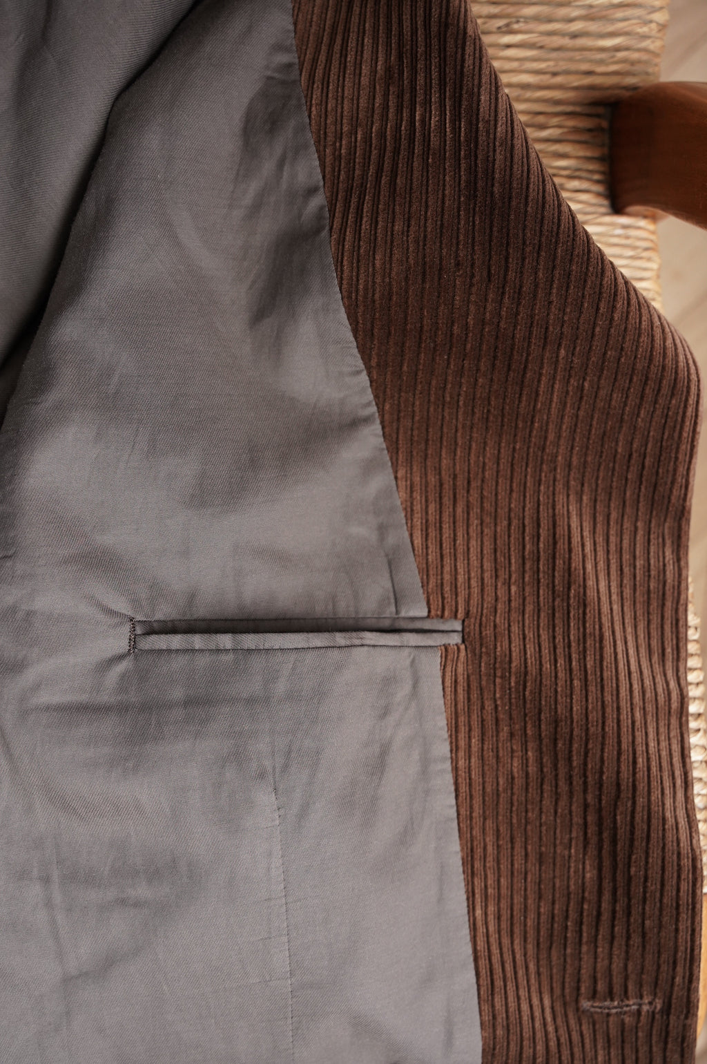 BISOWN "MIXED-WALE CORDUROY TAILORED JACKET" [BROWN]