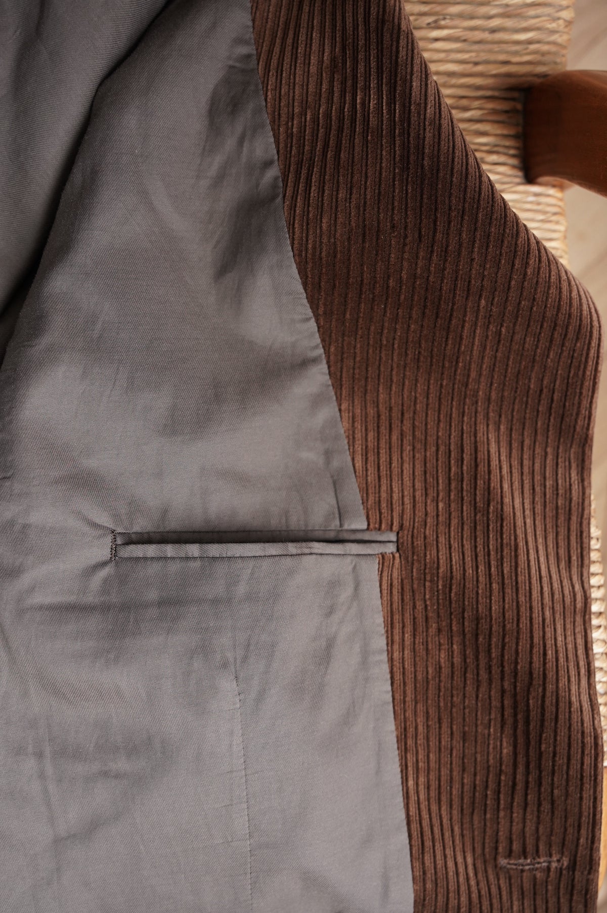 BISOWN "MIXED-WALE CORDUROY TAILORED JACKET" [BROWN]
