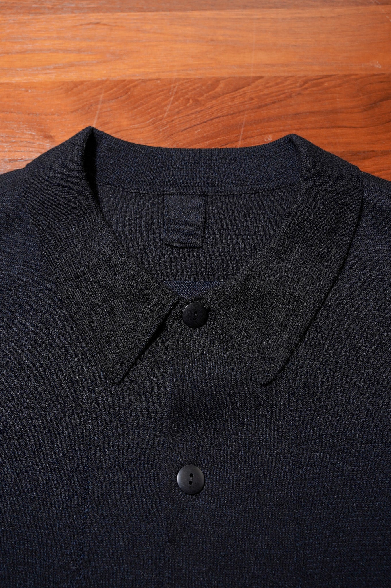 MEIAS "LINEN CHAMBRAY KNIT SHIRTS" [BLACK]
