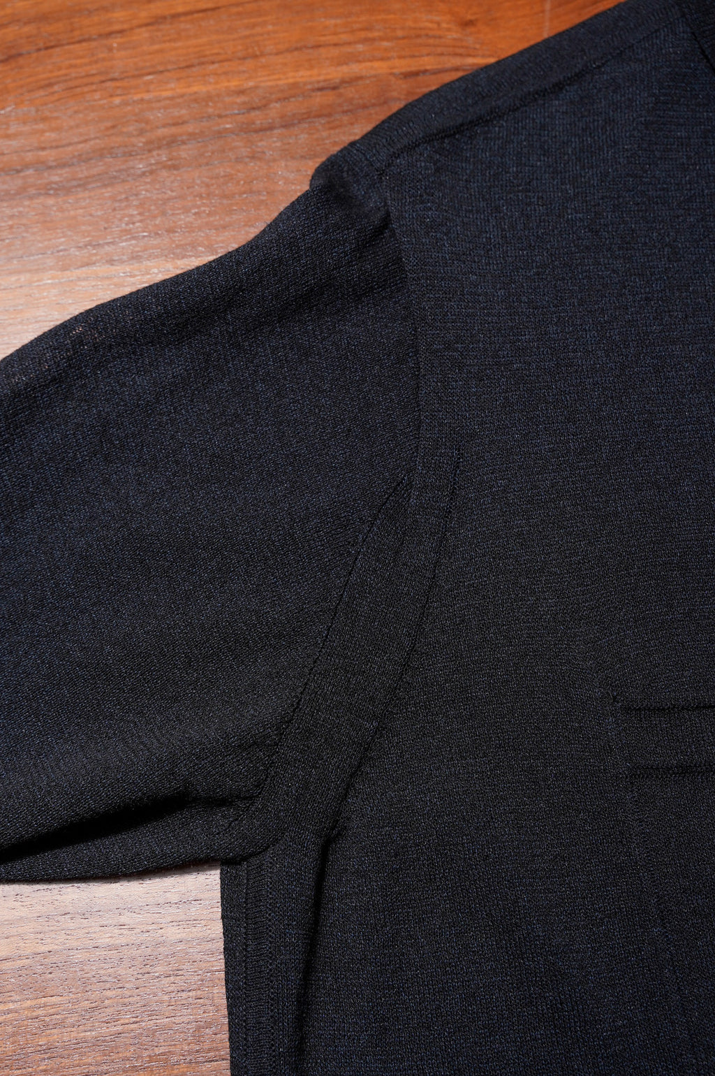 MEIAS "LINEN CHAMBRAY KNIT SHIRTS" [BLACK]