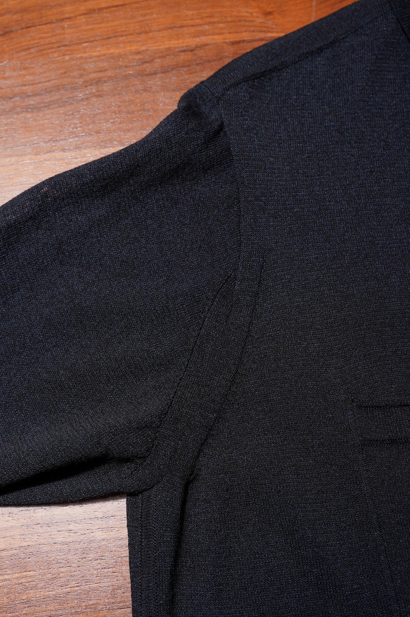 MEIAS "LINEN CHAMBRAY KNIT SHIRTS" [BLACK]