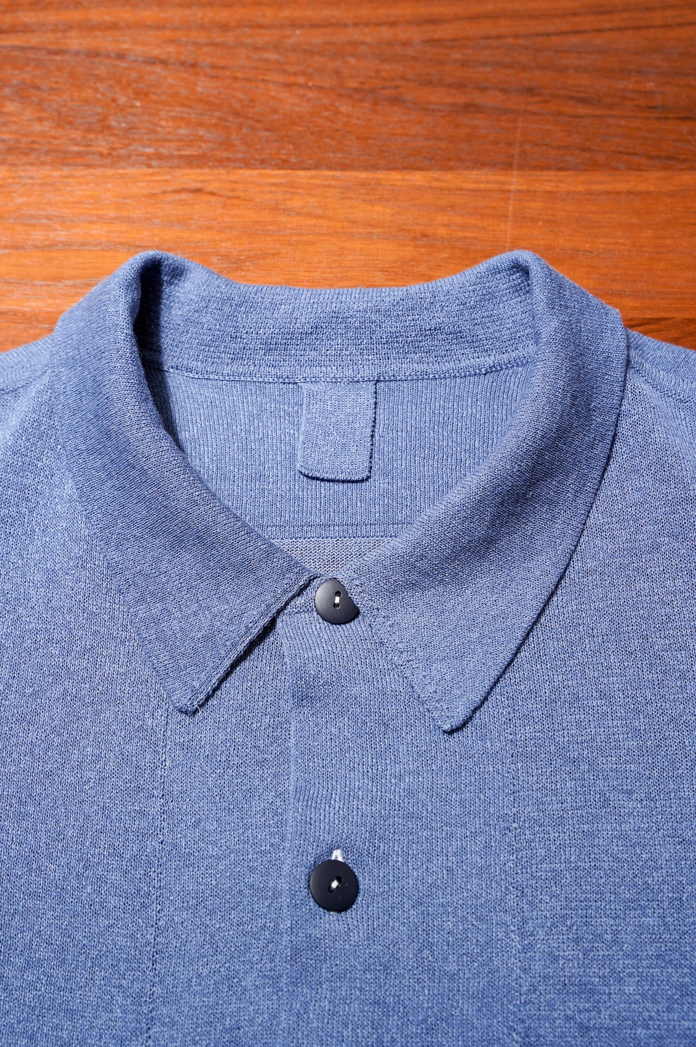 MEIAS "LINEN CHAMBRAY KNIT SHIRTS" [INDIGO]
