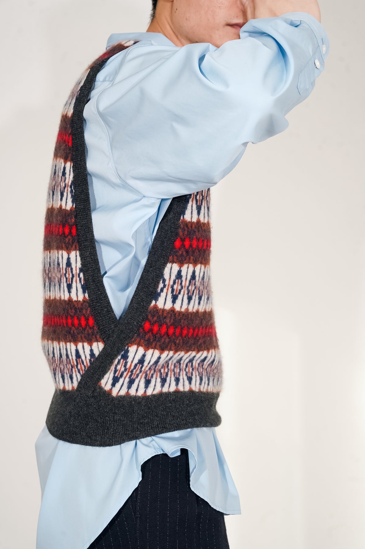 BISOWN "CASHMERE MIX PATTERN VEST" [MIX]