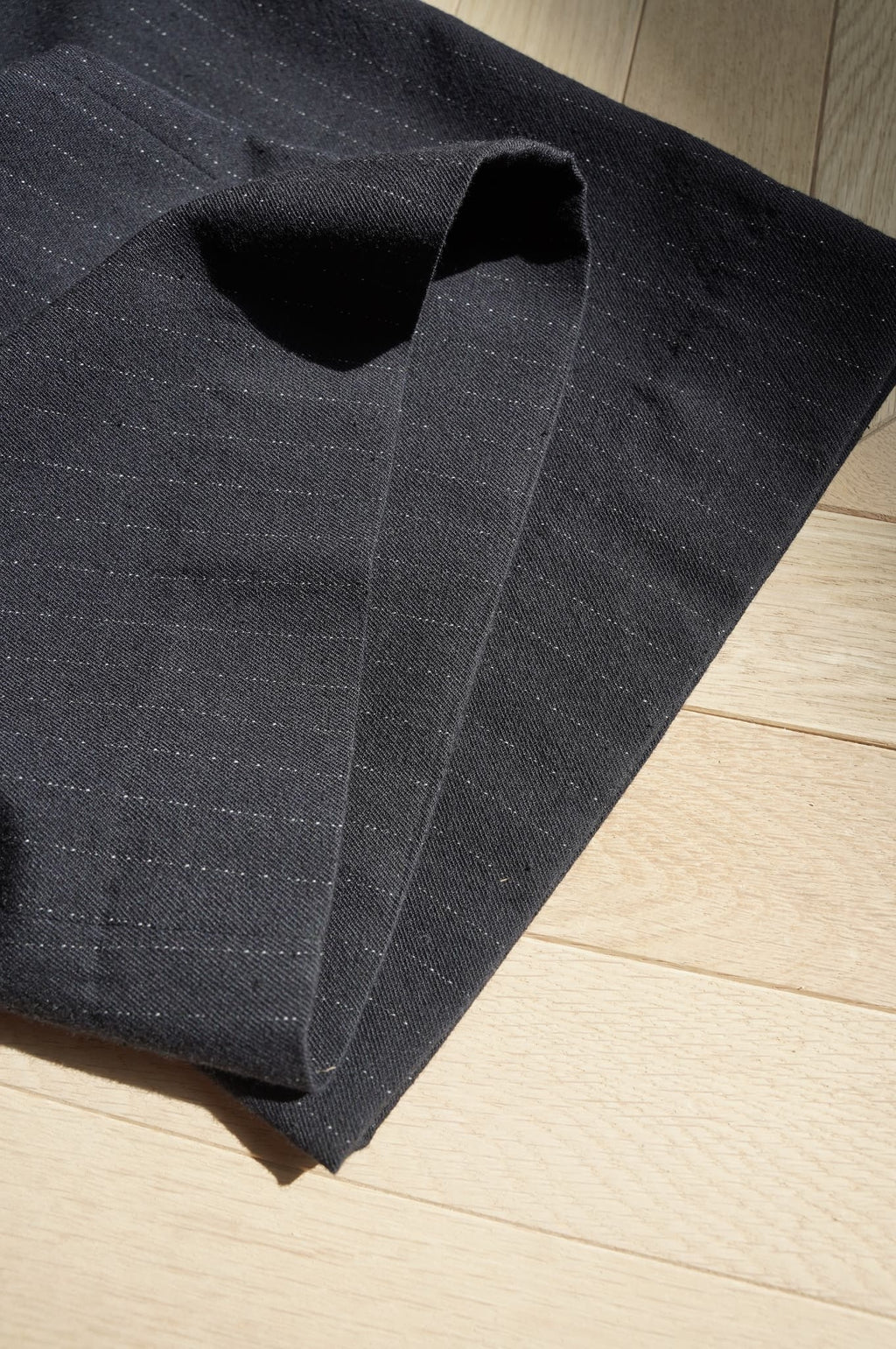 m's braque "BELTED BAGGY PANTS" [navy stripe]