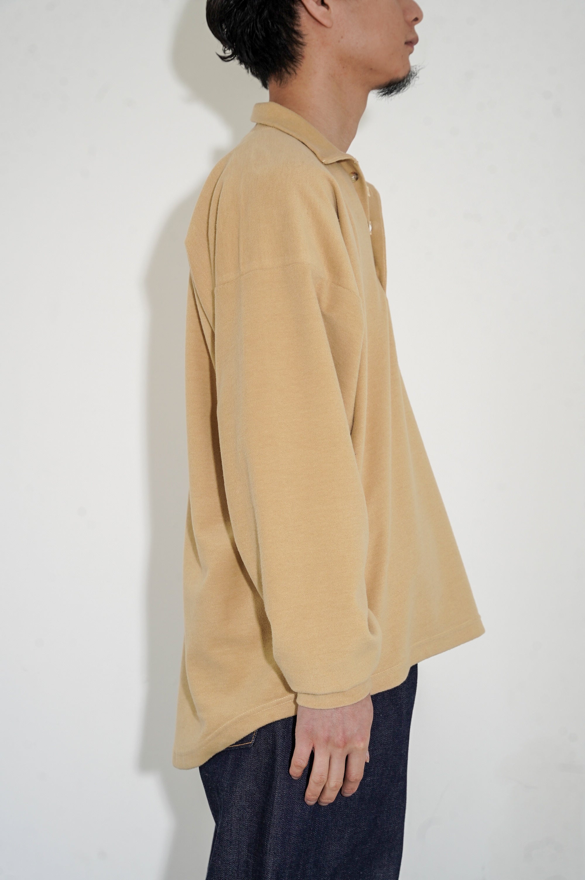 YE OLDE AND NEWMAN "MOCK POLO SHIRT" [CREAM BEIGE]