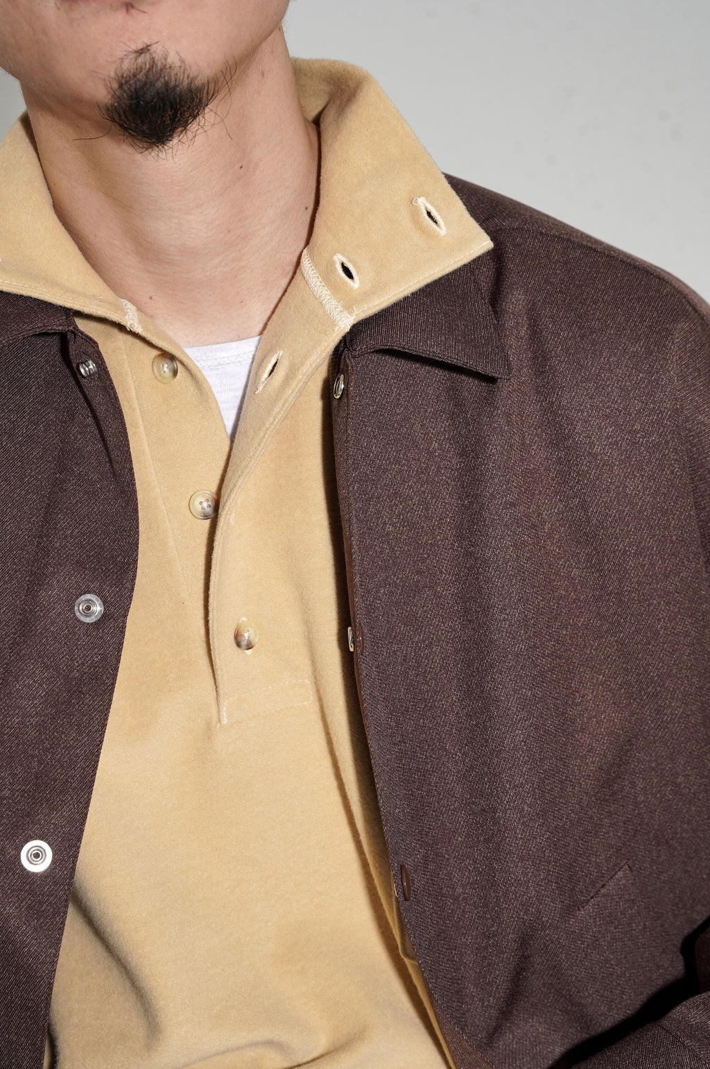 YE OLDE AND NEWMAN "MOCK POLO SHIRT" [CREAM BEIGE]