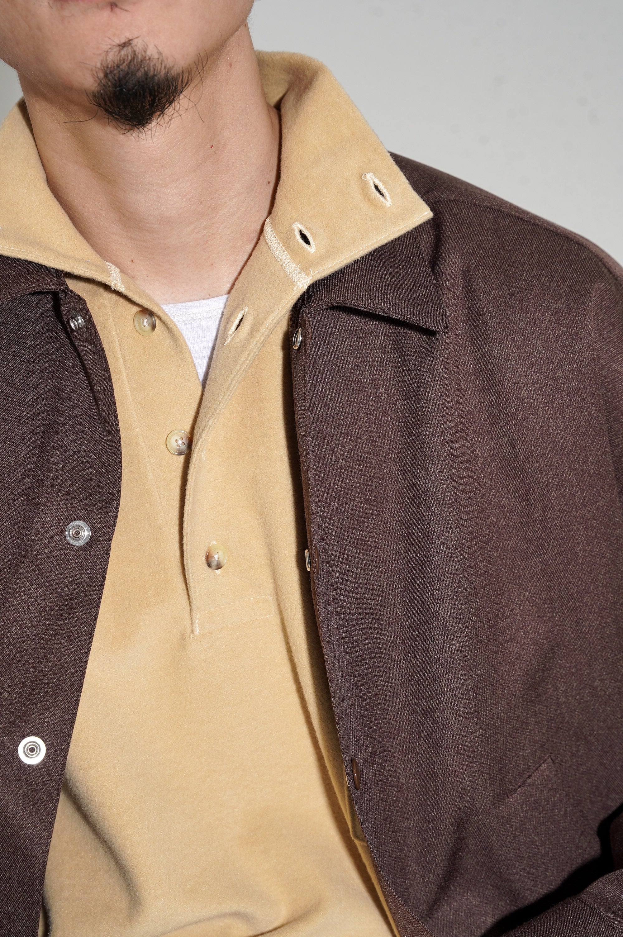 YE OLDE AND NEWMAN "MOCK POLO SHIRT" [CREAM BEIGE]