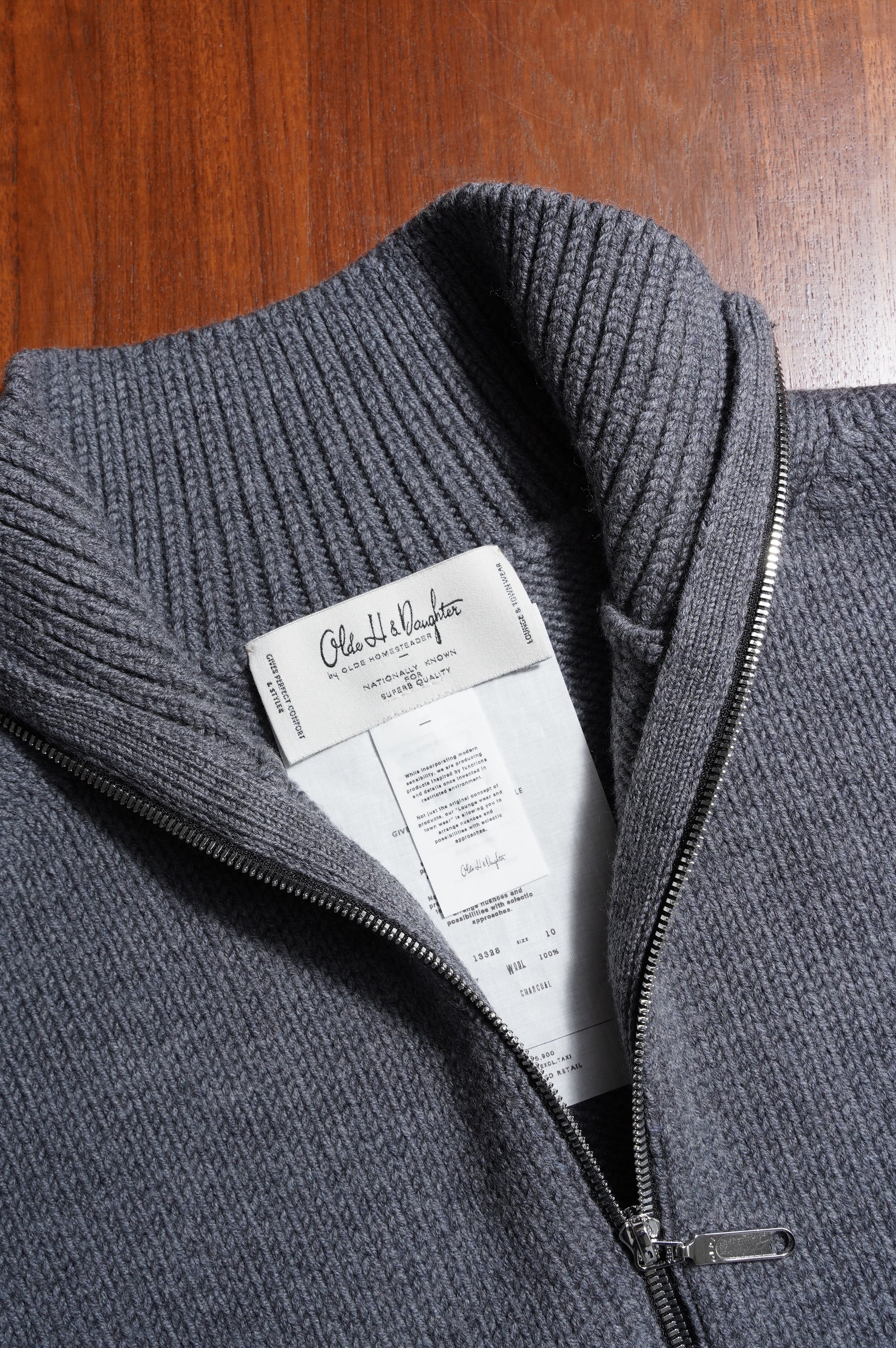 Olde H and Daughter "WOOL DRIVERS VEST" [CHARCOAL]