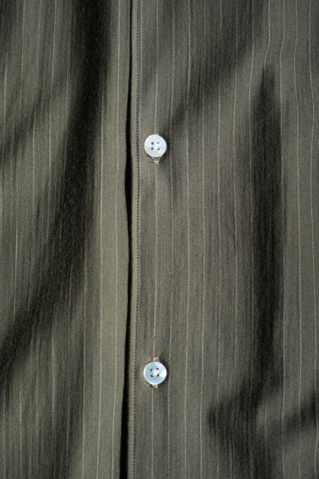 KANEMASA PHIL. "38G Wool Fulling Stripe Ideal Shirt" [beige khaki]