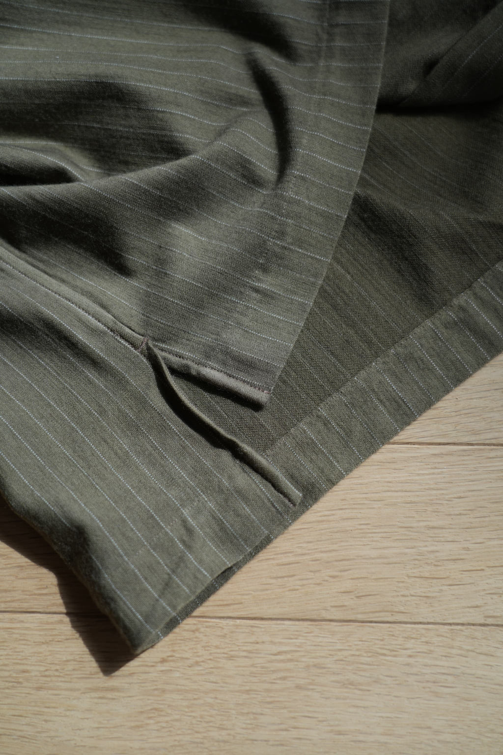 KANEMASA PHIL. "38G Wool Fulling Stripe Ideal Shirt" [beige khaki]