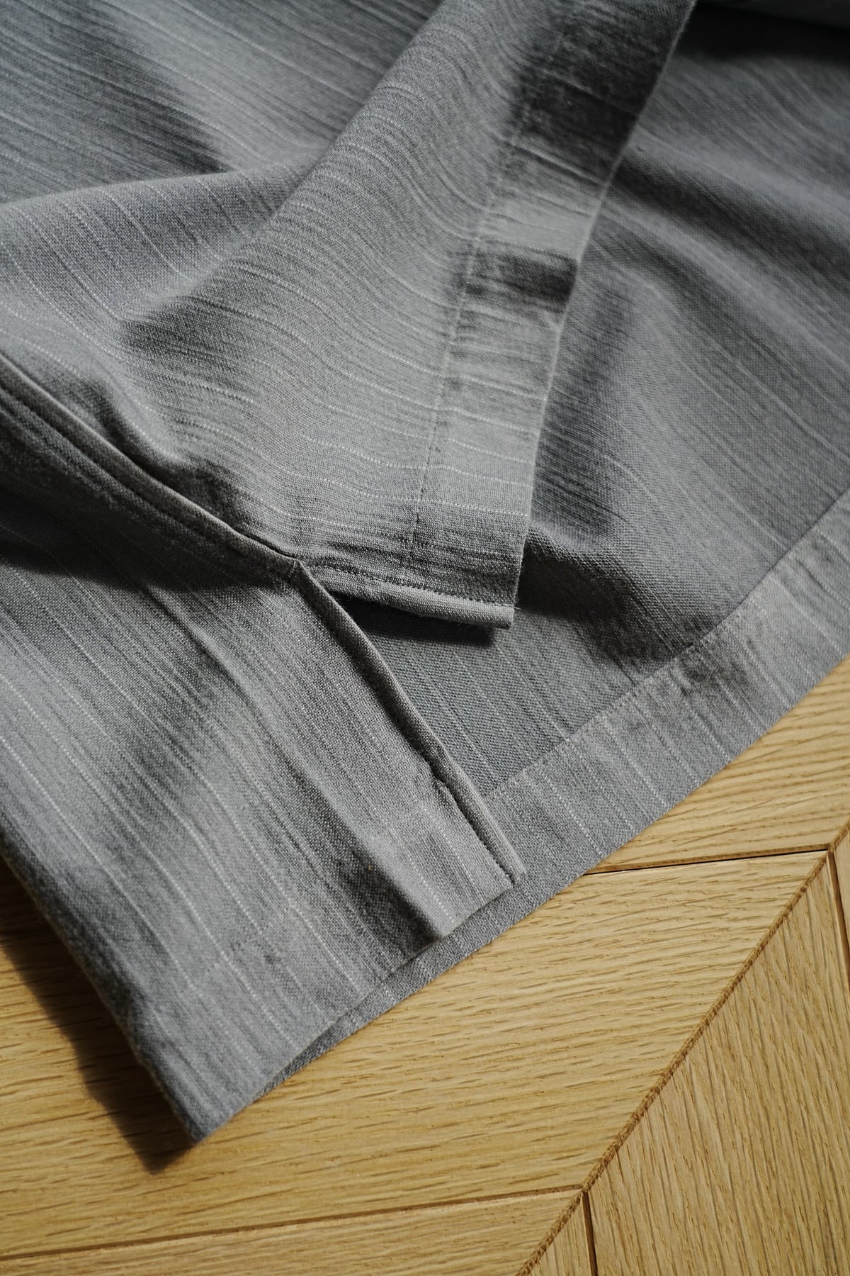 KANEMASA PHIL. "36G Wool Fulling Stripe Ideal Shirt" [Light Gray]