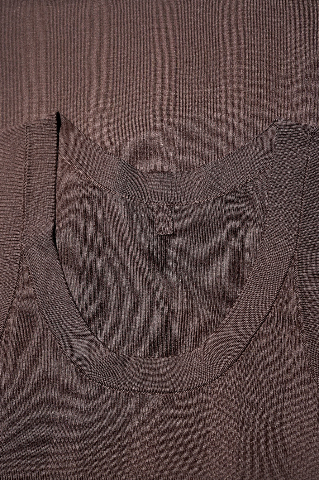 MEIAS "FINE GAUGE SILK RIB TANK TOP" [BROWN]