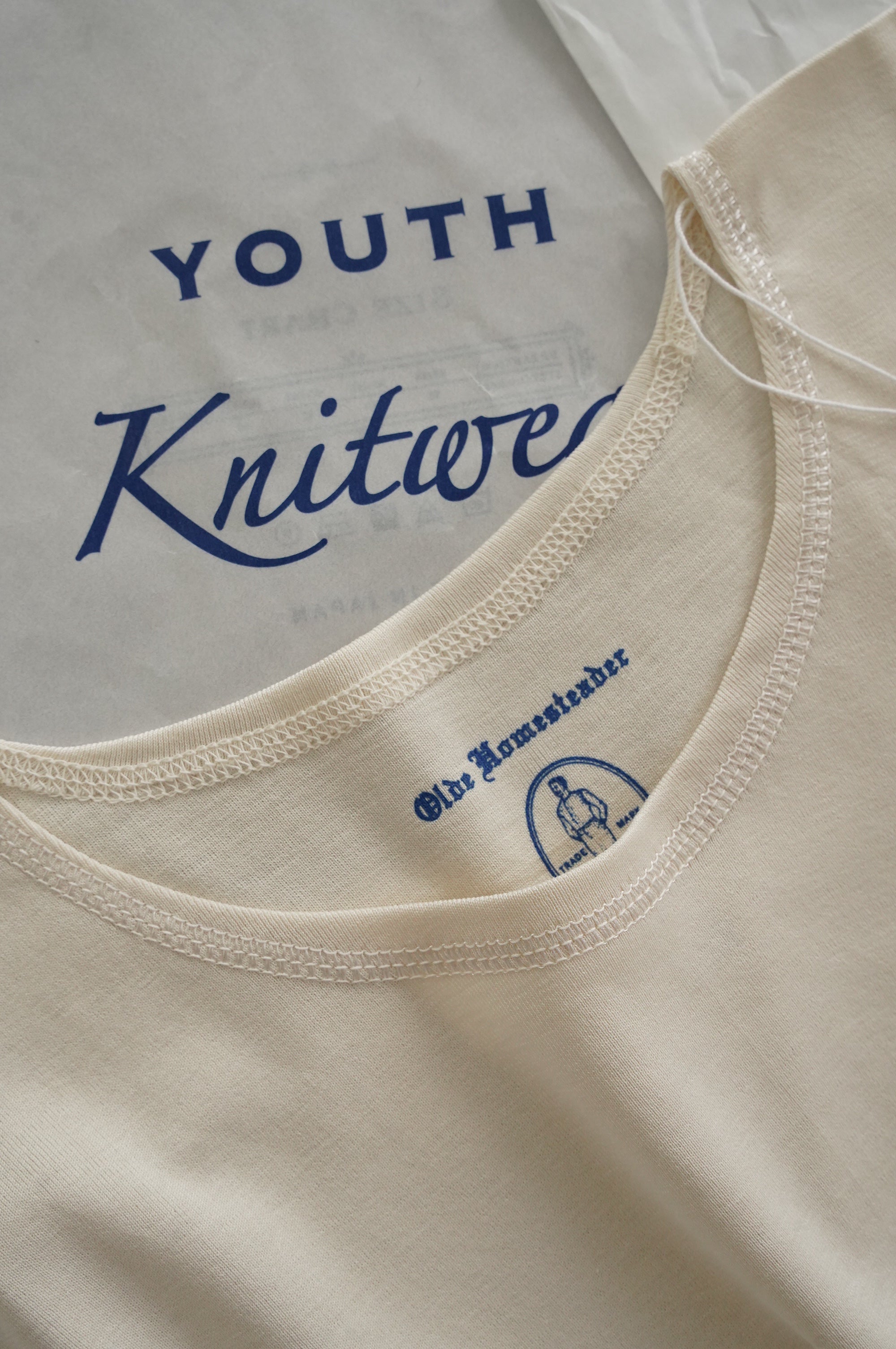 Olde Homesteader YOUTH "SILK RIB CREW NECK LONG SLEEVE" [ECRU]