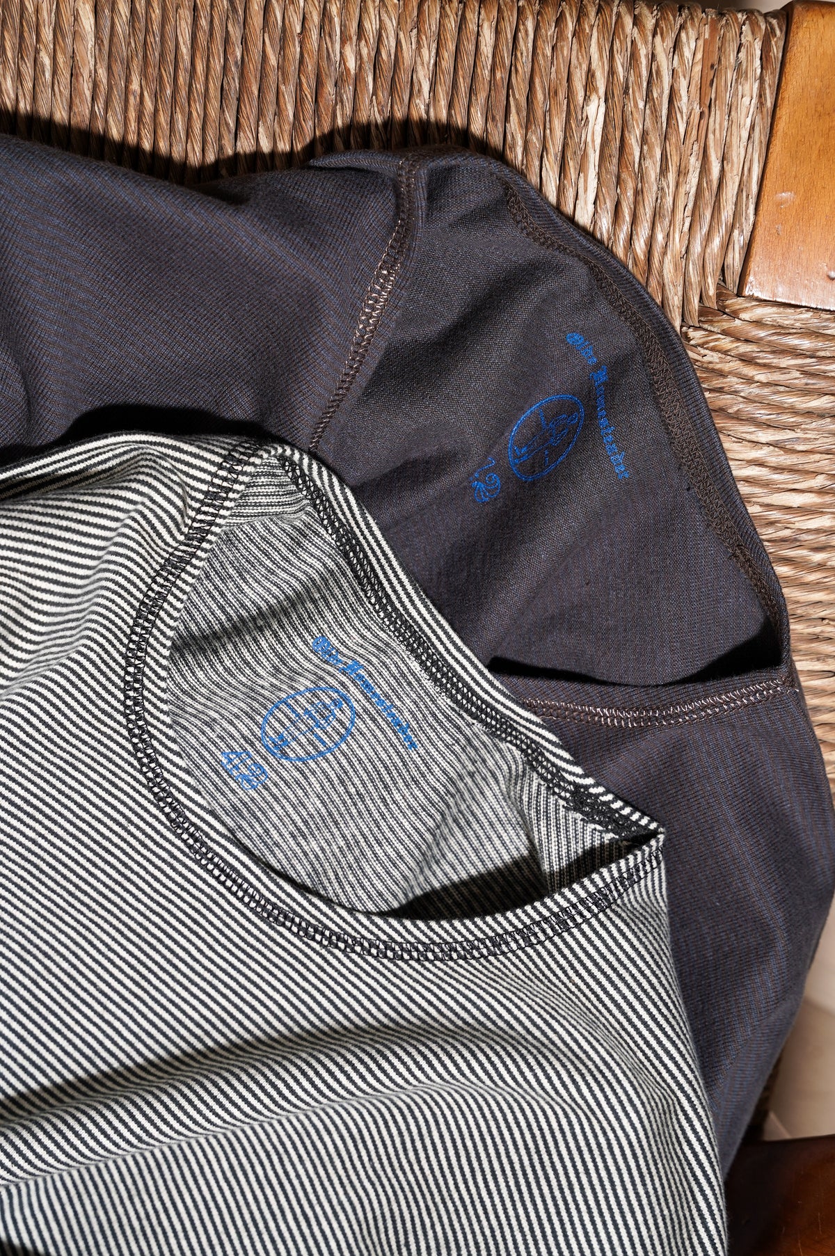 OLDE HOMESTEADER YOUTH "MOIRE STRIPE JERSEY CREW NECK L/S" [BLACK×ECRU]