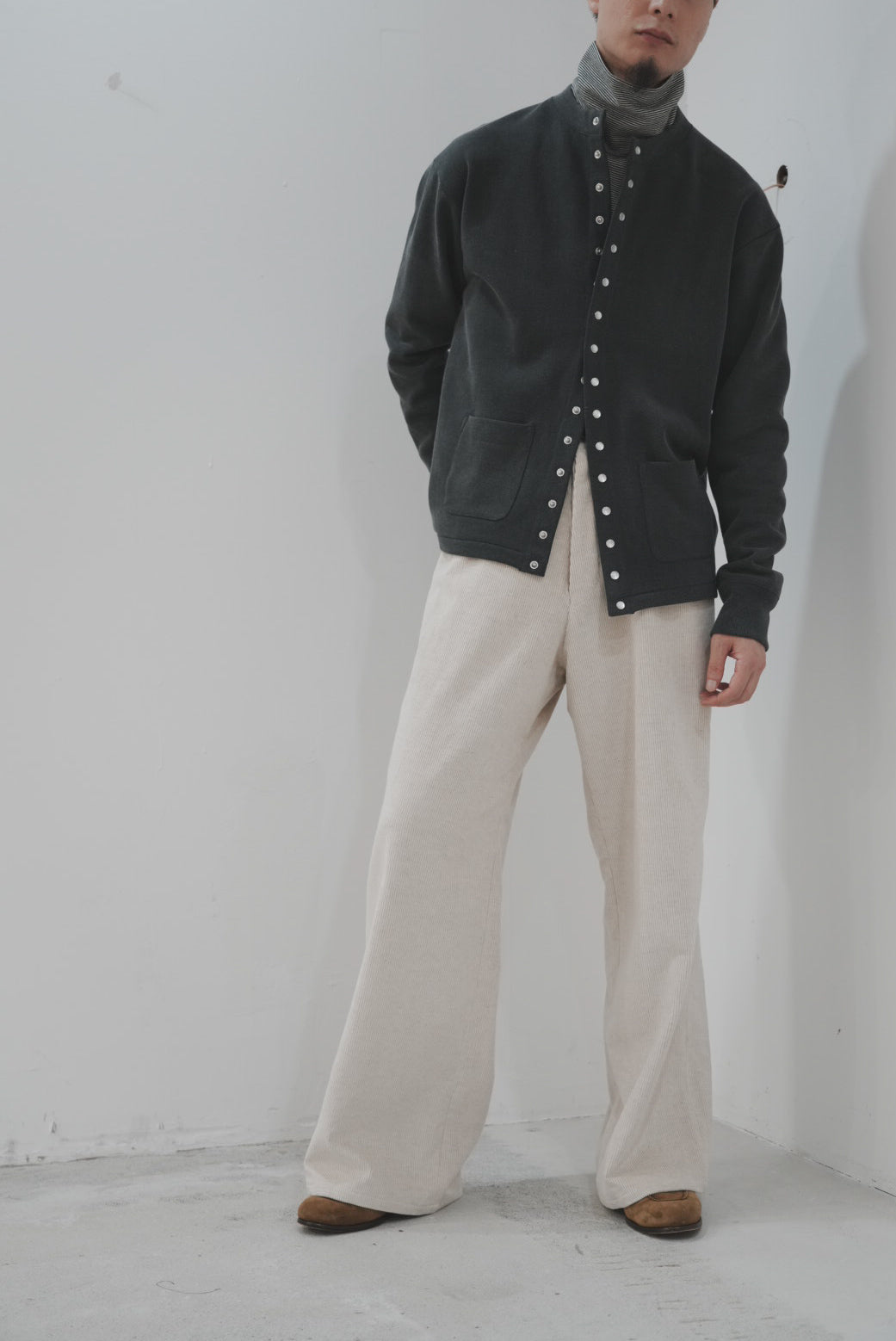 MAATEE&SONS "SNAP CARDIGAN" [FADE BLACK]