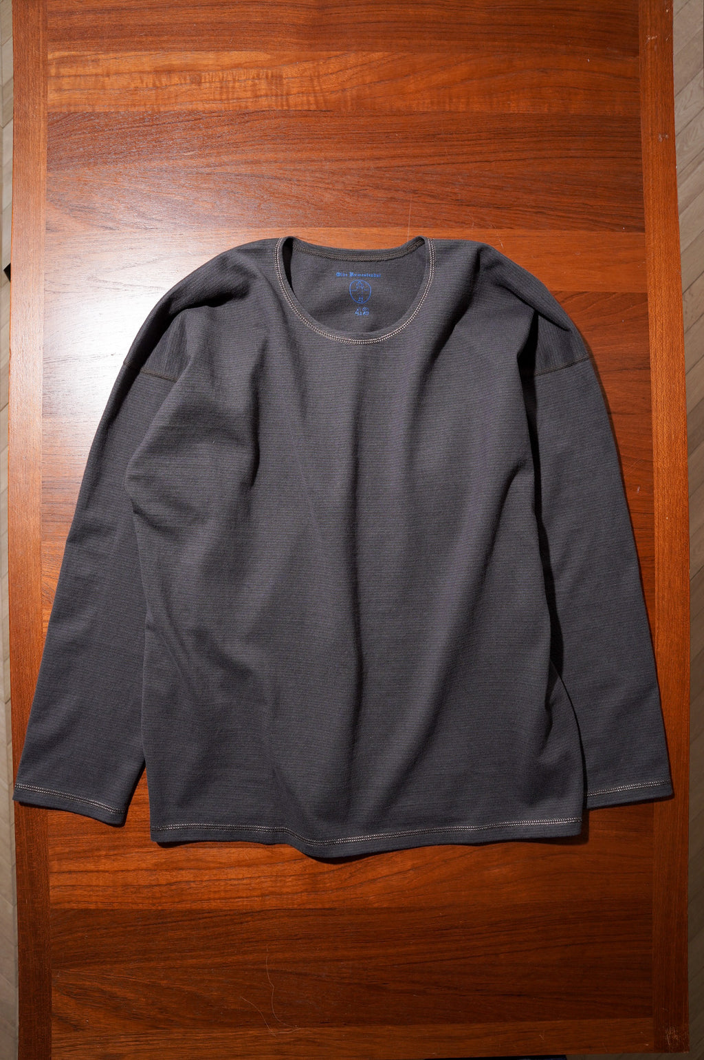 OLDE HOMESTEADER YOUTH "MOIRE STRIPE JERSEY CREW NECK L/S" [D.NAVY×D.BROWN]