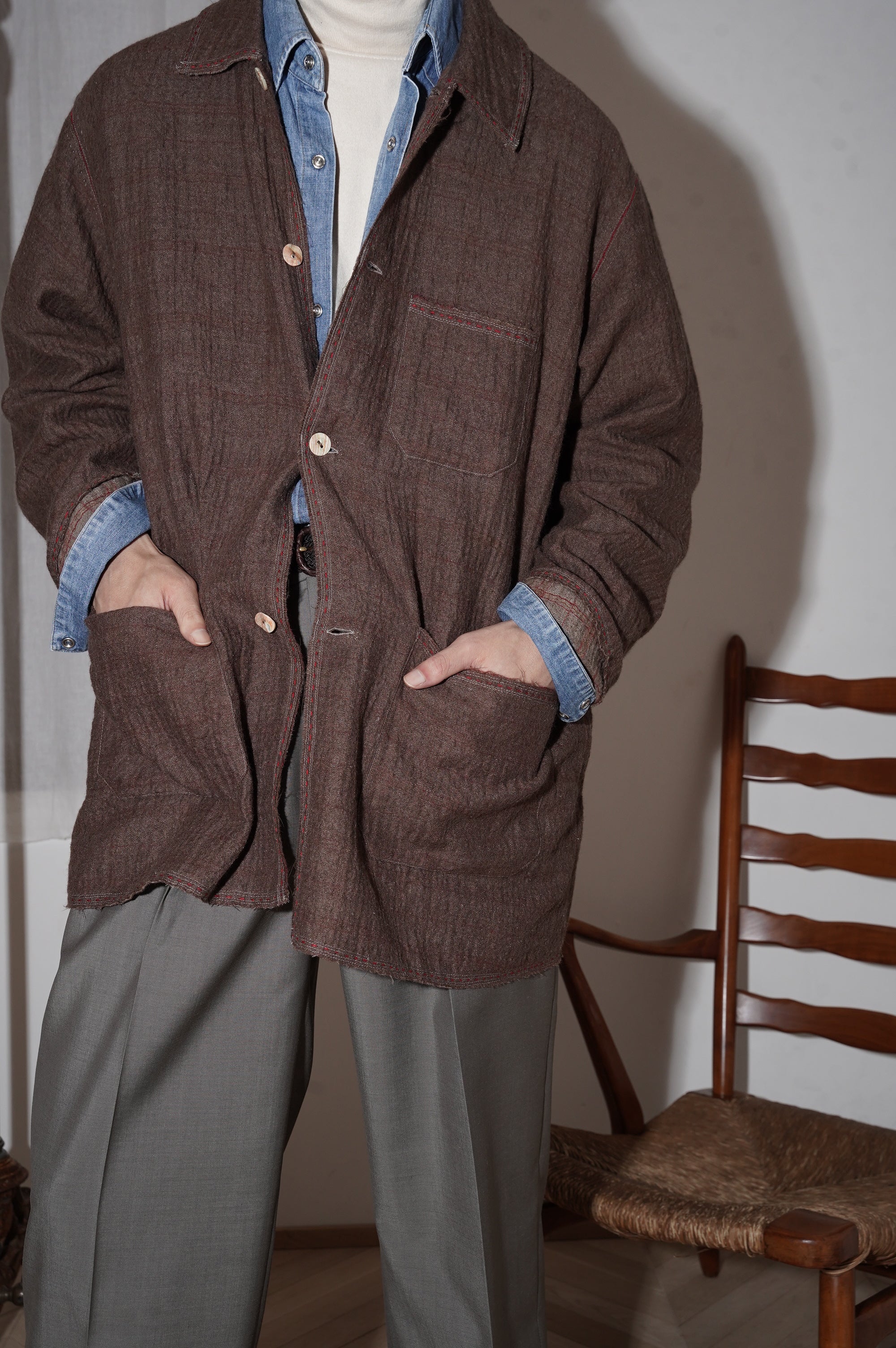 MAATEE&SONS "GUPTA W FACE COVERALL" [BROWN]