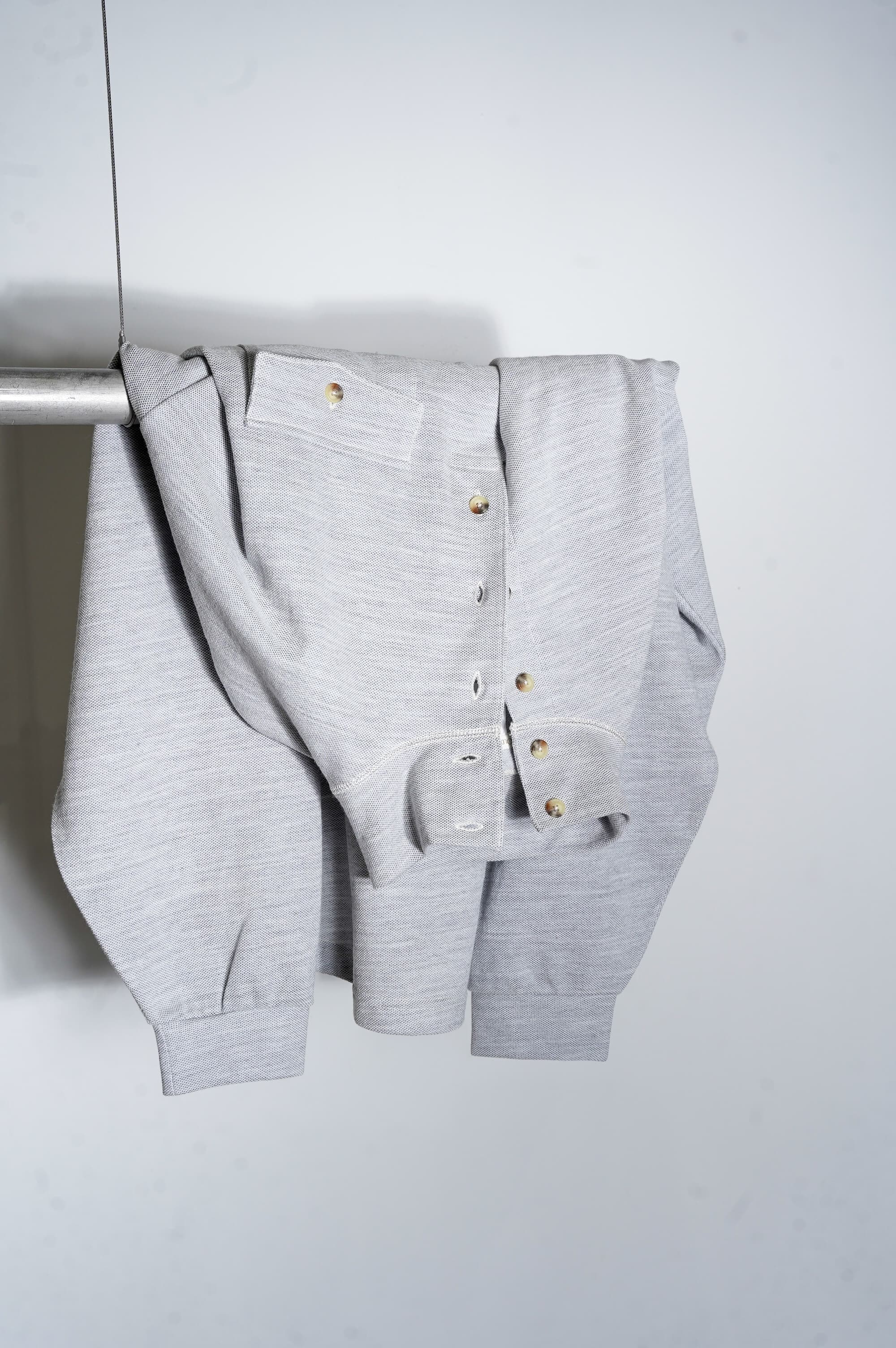 YE OLDE AND NEWMAN "MOCK POLO SHIRT" [TOP GRAY]