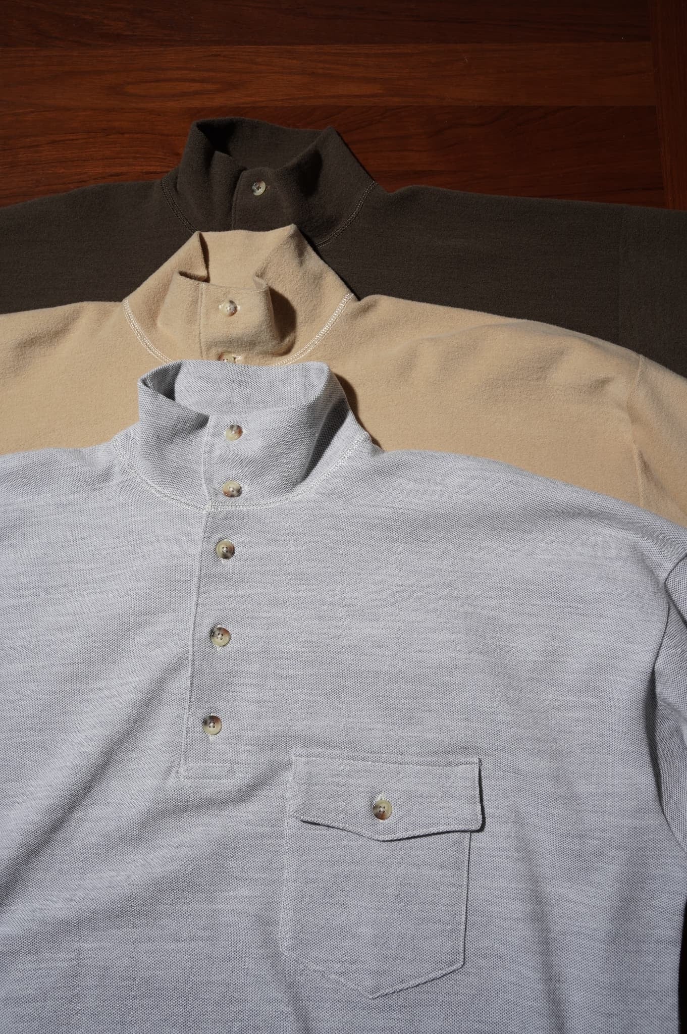 YE OLDE AND NEWMAN "MOCK POLO SHIRT" [TOP GRAY]