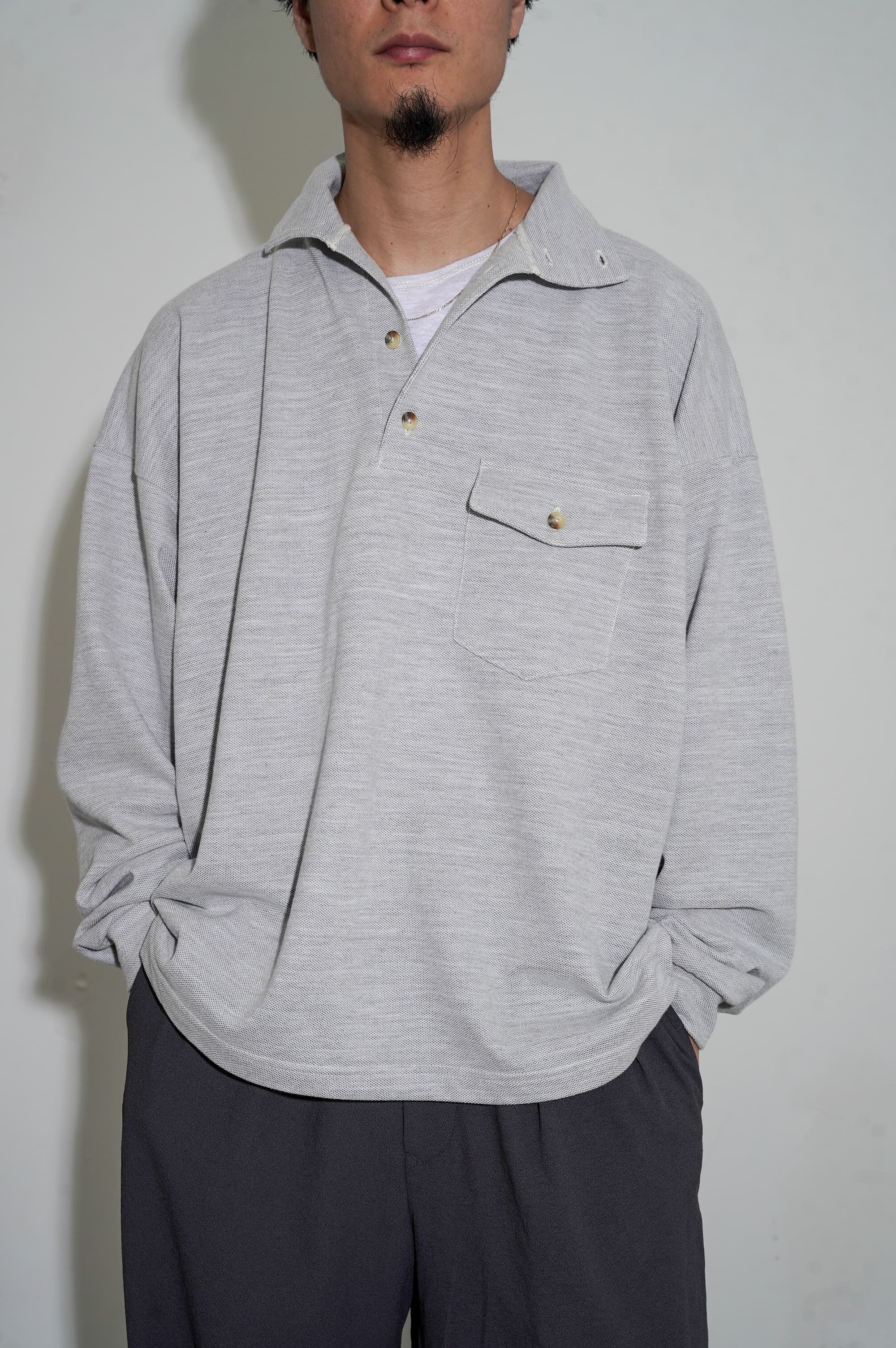 YE OLDE AND NEWMAN "MOCK POLO SHIRT" [TOP GRAY]