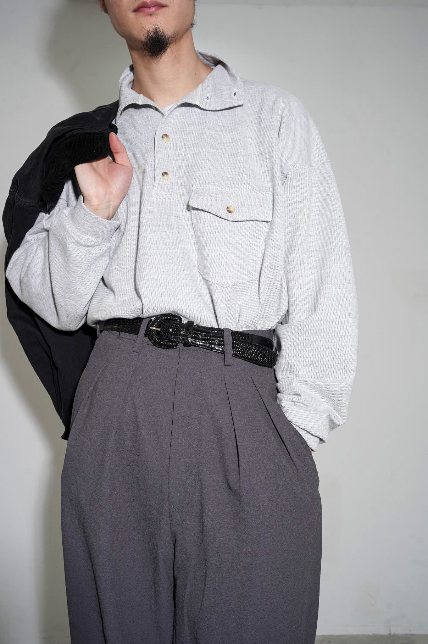 YE OLDE AND NEWMAN "MOCK POLO SHIRT" [TOP GRAY]