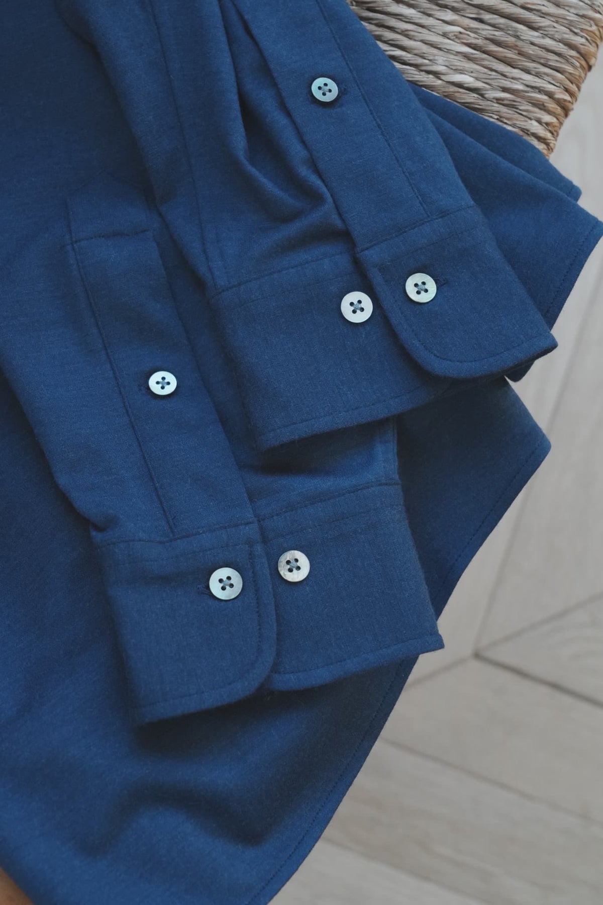 KANEMASA PHIL. "36G Cashmere Wool Ideal Shirt" [NAVY]