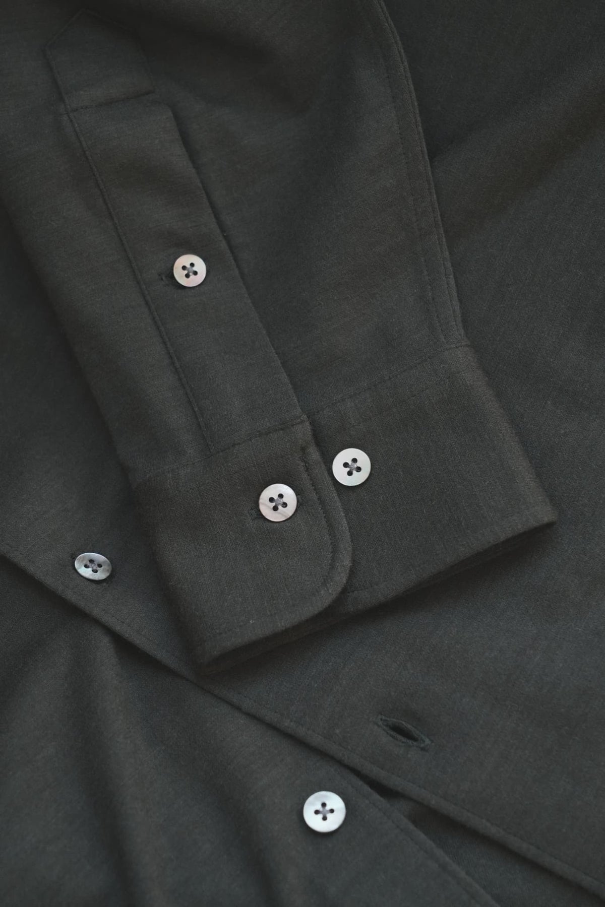KANEMASA PHIL. "36G Cashmere Wool Ideal Shirt" [OLIVE]