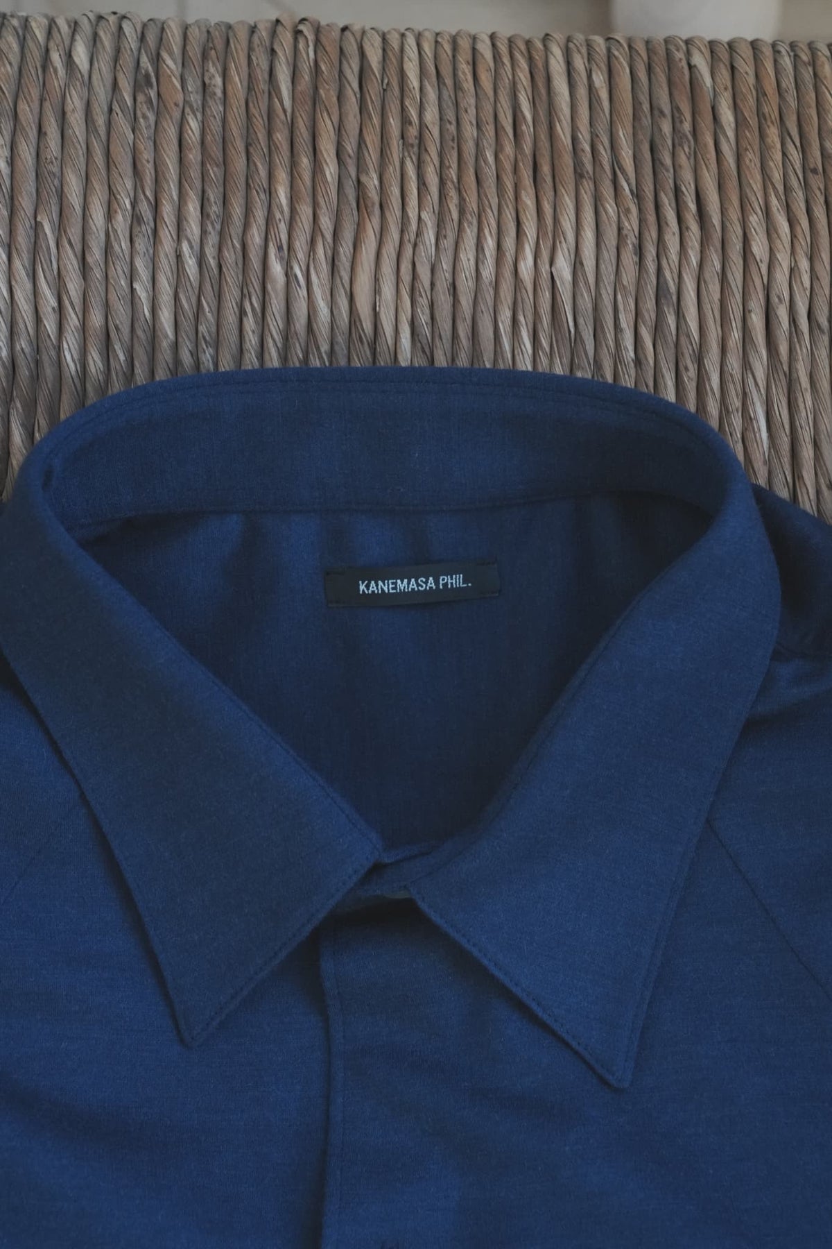 KANEMASA PHIL. "36G Cashmere Wool Ideal Shirt" [NAVY]