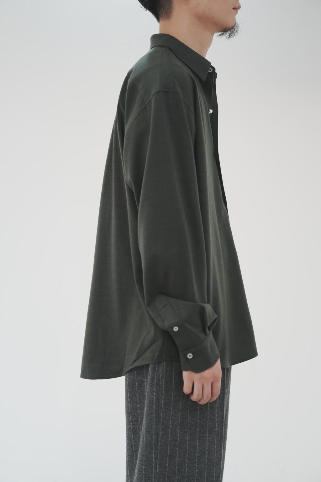 KANEMASA PHIL. "36G Cashmere Wool Ideal Shirt" [OLIVE]