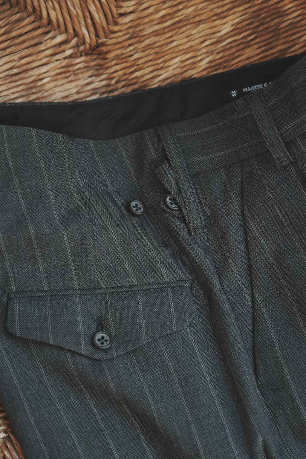 MAATEE&SONS "Military Slacks" SHARKSKIN [Gray Stripe]