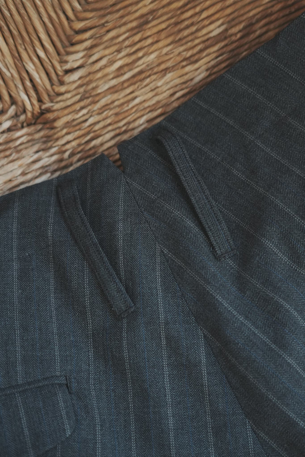 MAATEE&SONS "Military Slacks" SHARKSKIN [Gray Stripe]