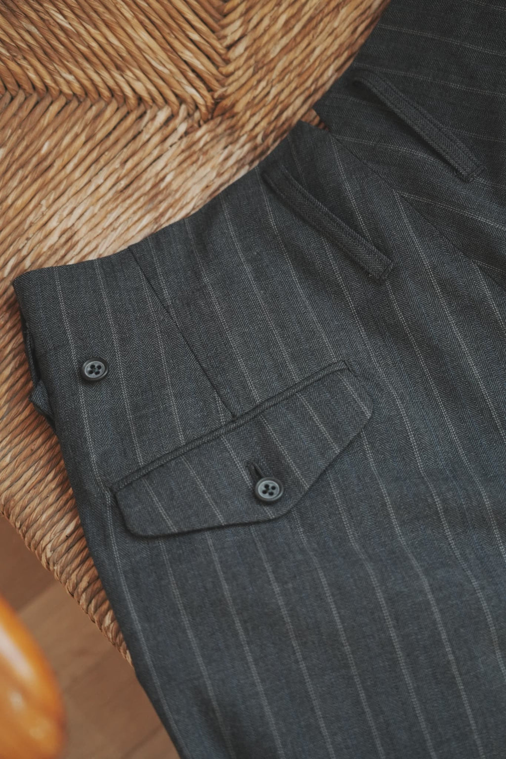 MAATEE&SONS "Military Slacks" SHARKSKIN [Gray Stripe]