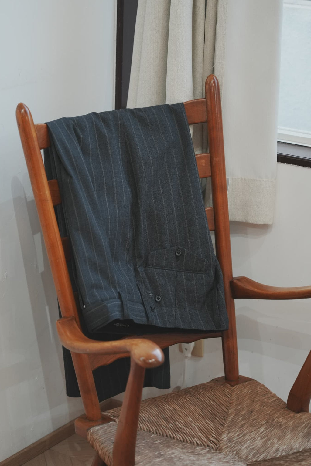 MAATEE&SONS "Military Slacks" SHARKSKIN [Gray Stripe]