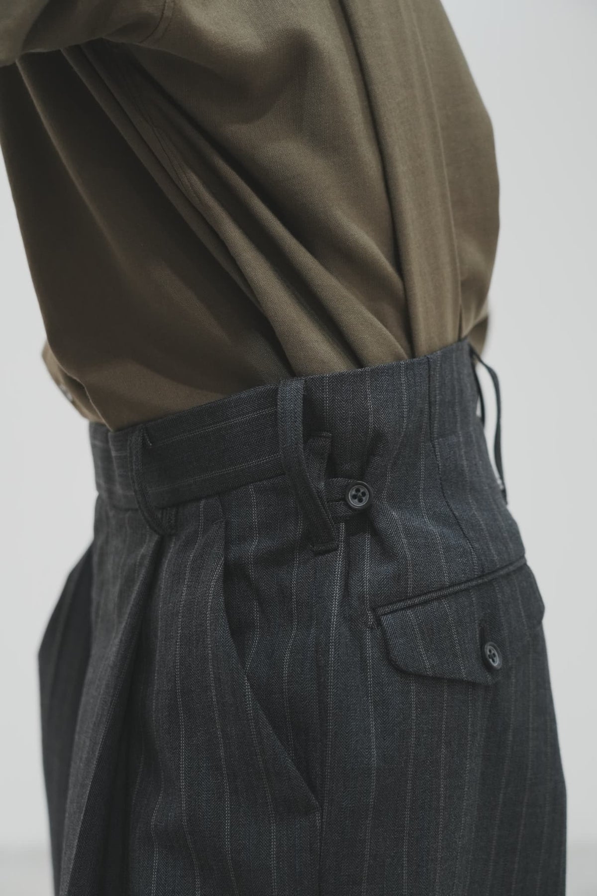 MAATEE&SONS "Military Slacks" SHARKSKIN [Gray Stripe]