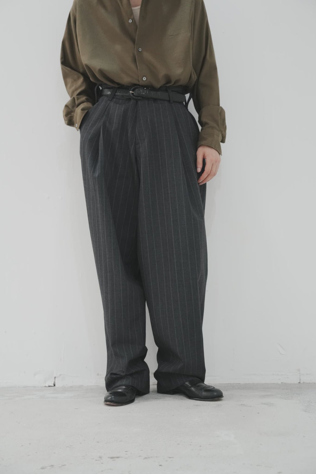 MAATEE&SONS "Military Slacks" SHARKSKIN [Gray Stripe]