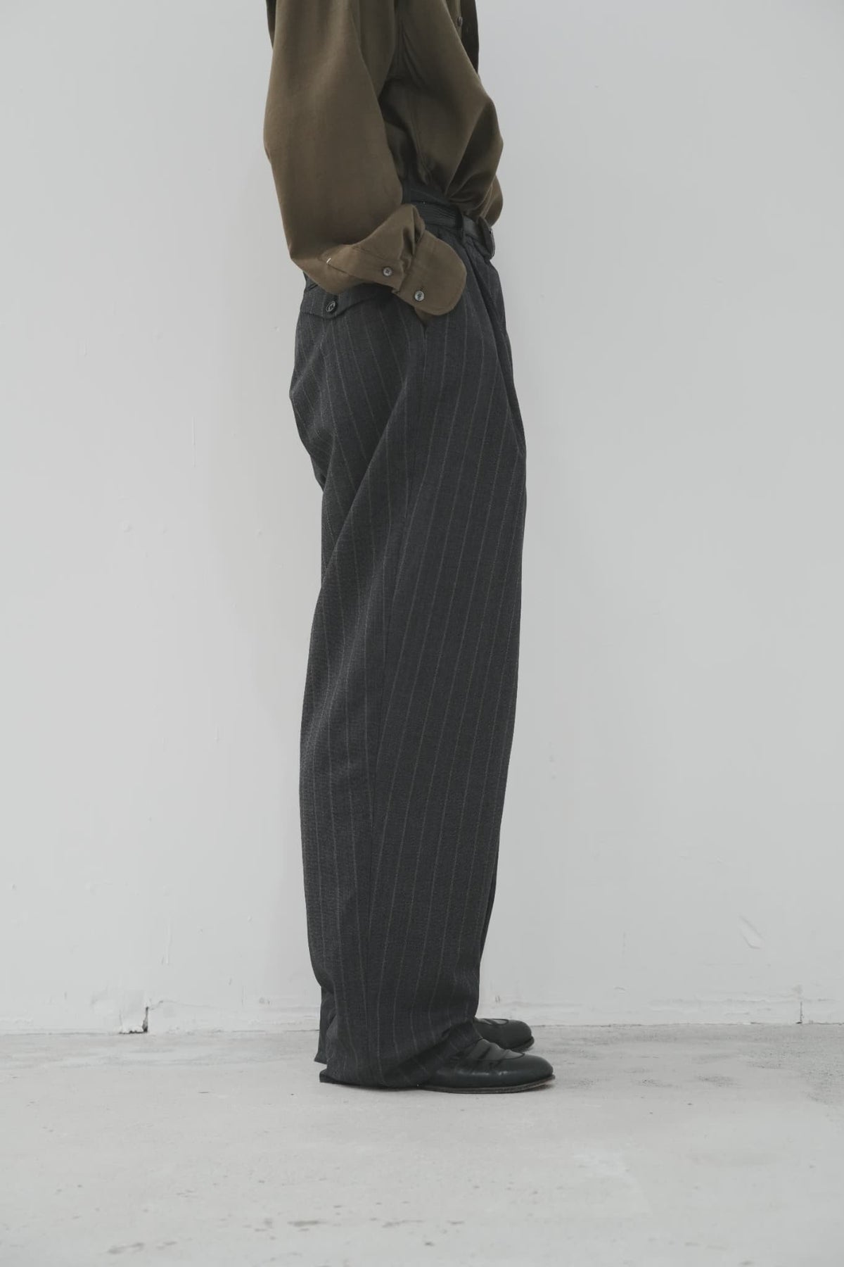 MAATEE&SONS "Military Slacks" SHARKSKIN [Gray Stripe]