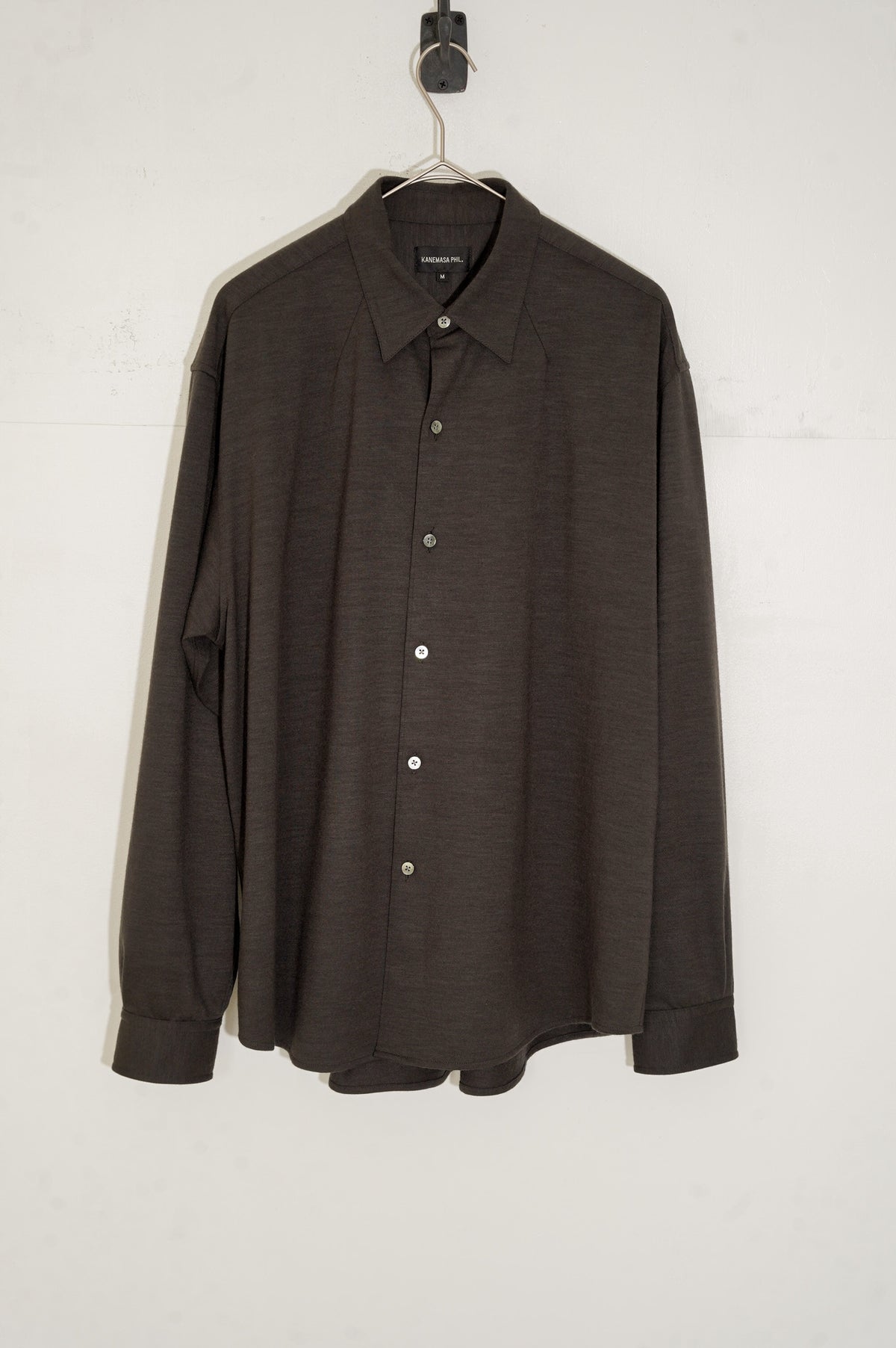 KANEMASA PHIL. "36G cashmere ideal shirt" [Shetland Grey]