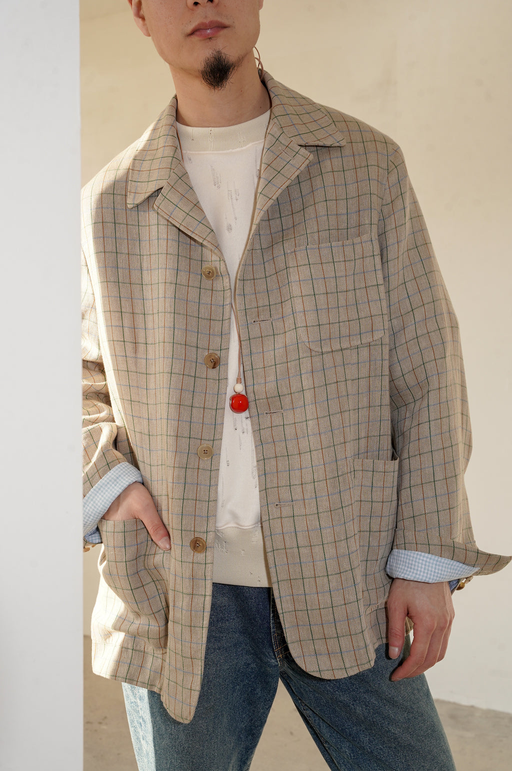 MAATEE&SONS "HENRI" [生成りTATTERSALL]