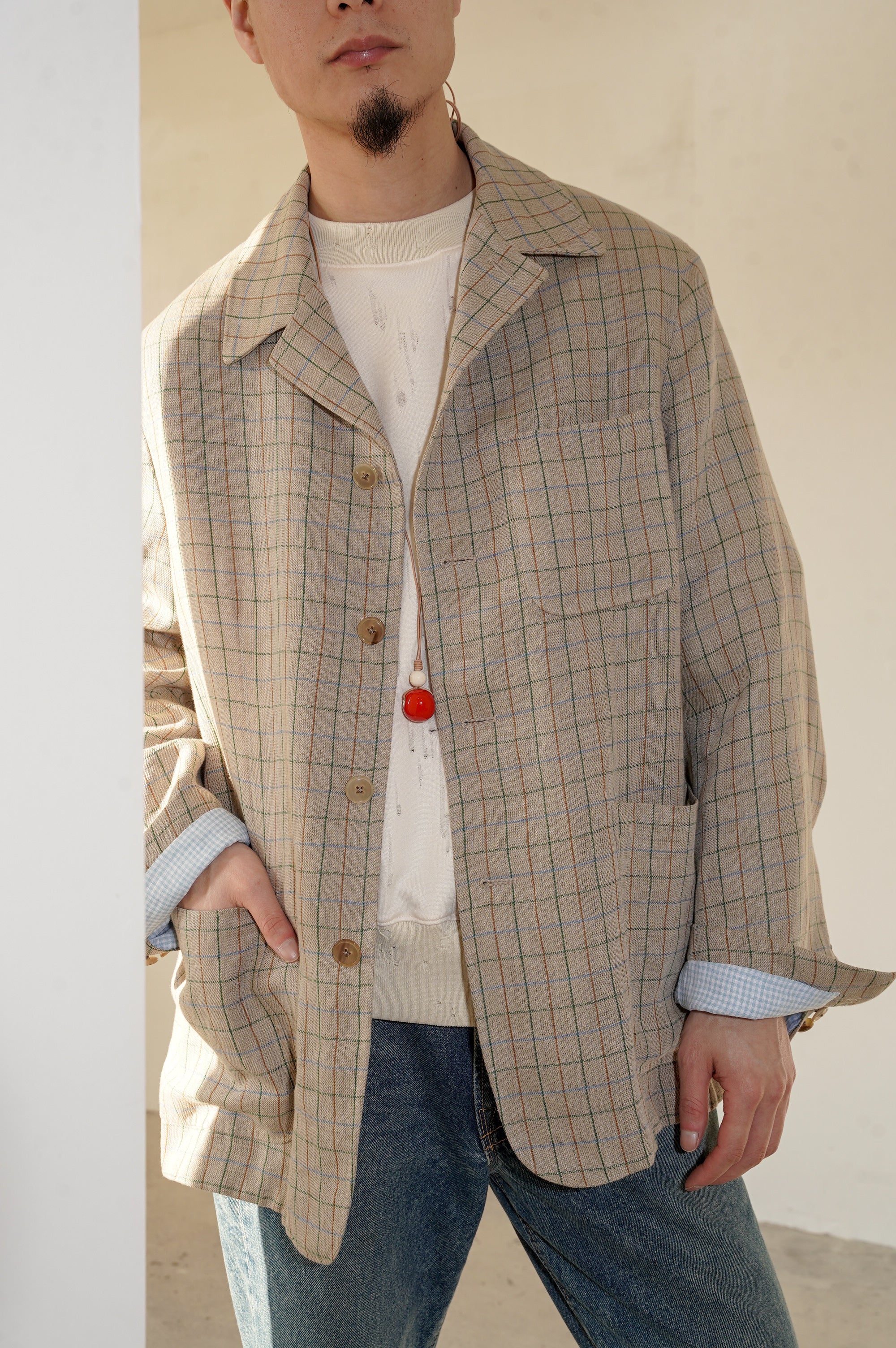 MAATEE&SONS "HENRI" [生成りTATTERSALL]