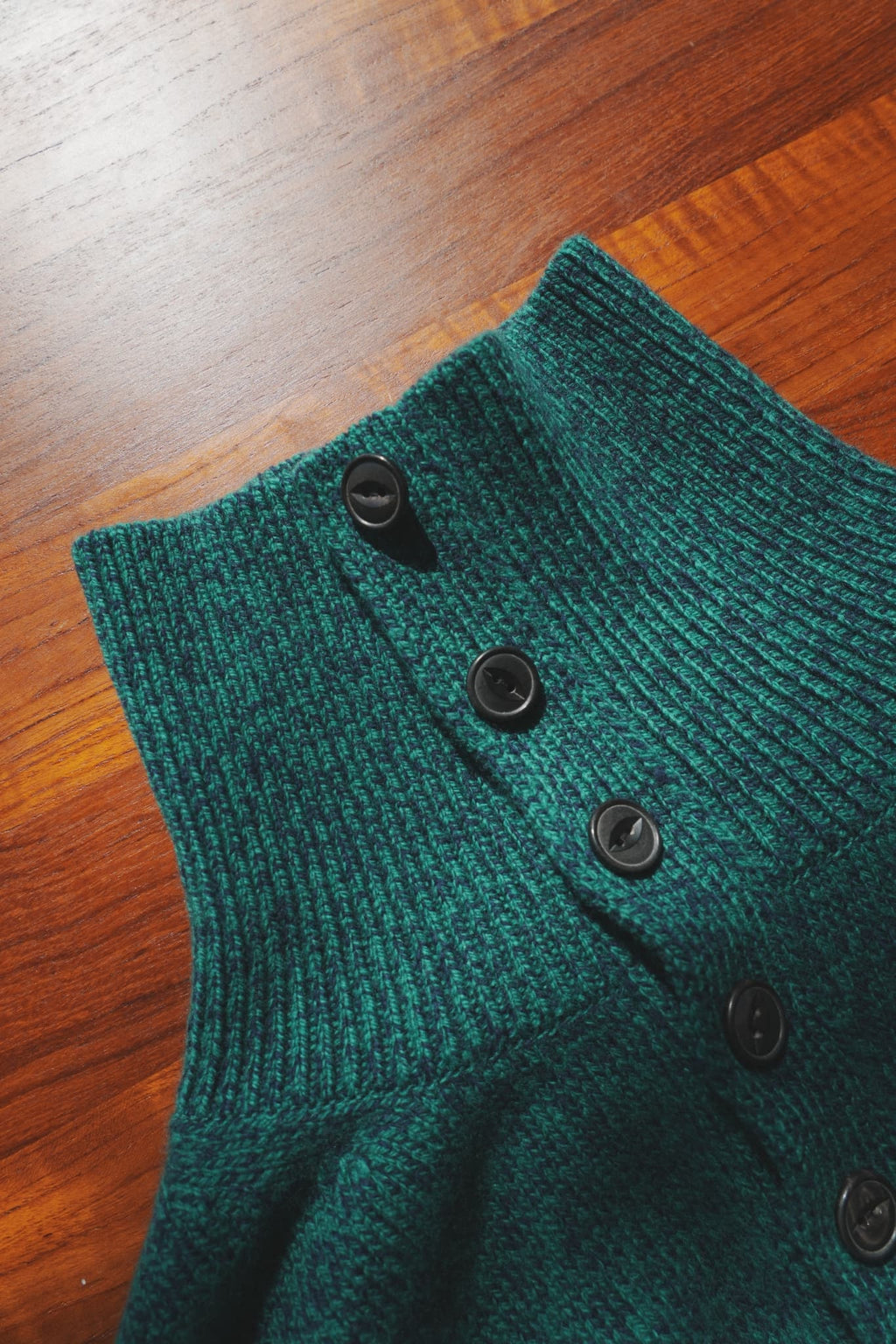 OLDE H & DAUGHTER "WOOL MOULINE TURTLE POLO P/O" [CONIFER]