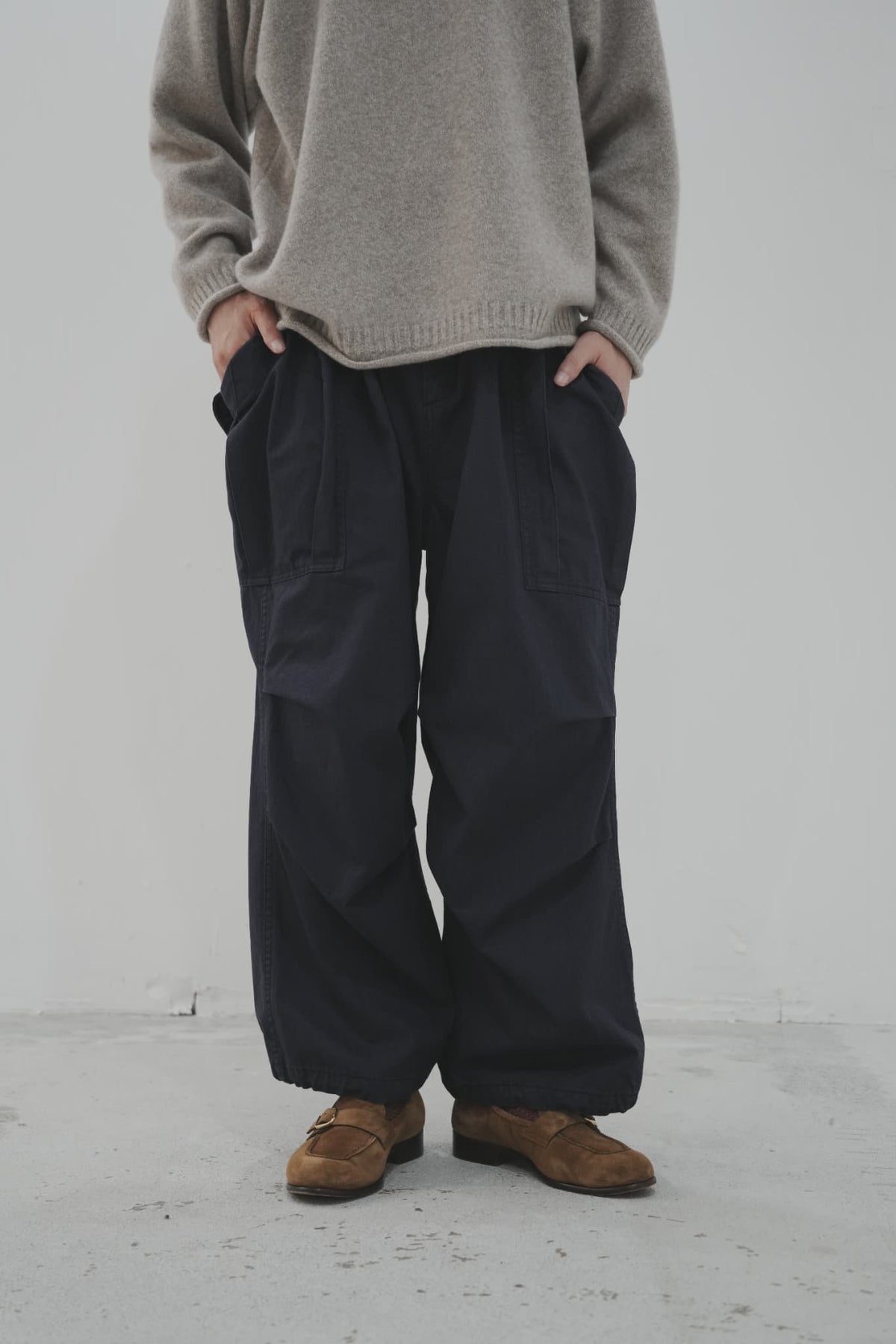 Gurank "Herringbone Cargo Pants" [NAVY]